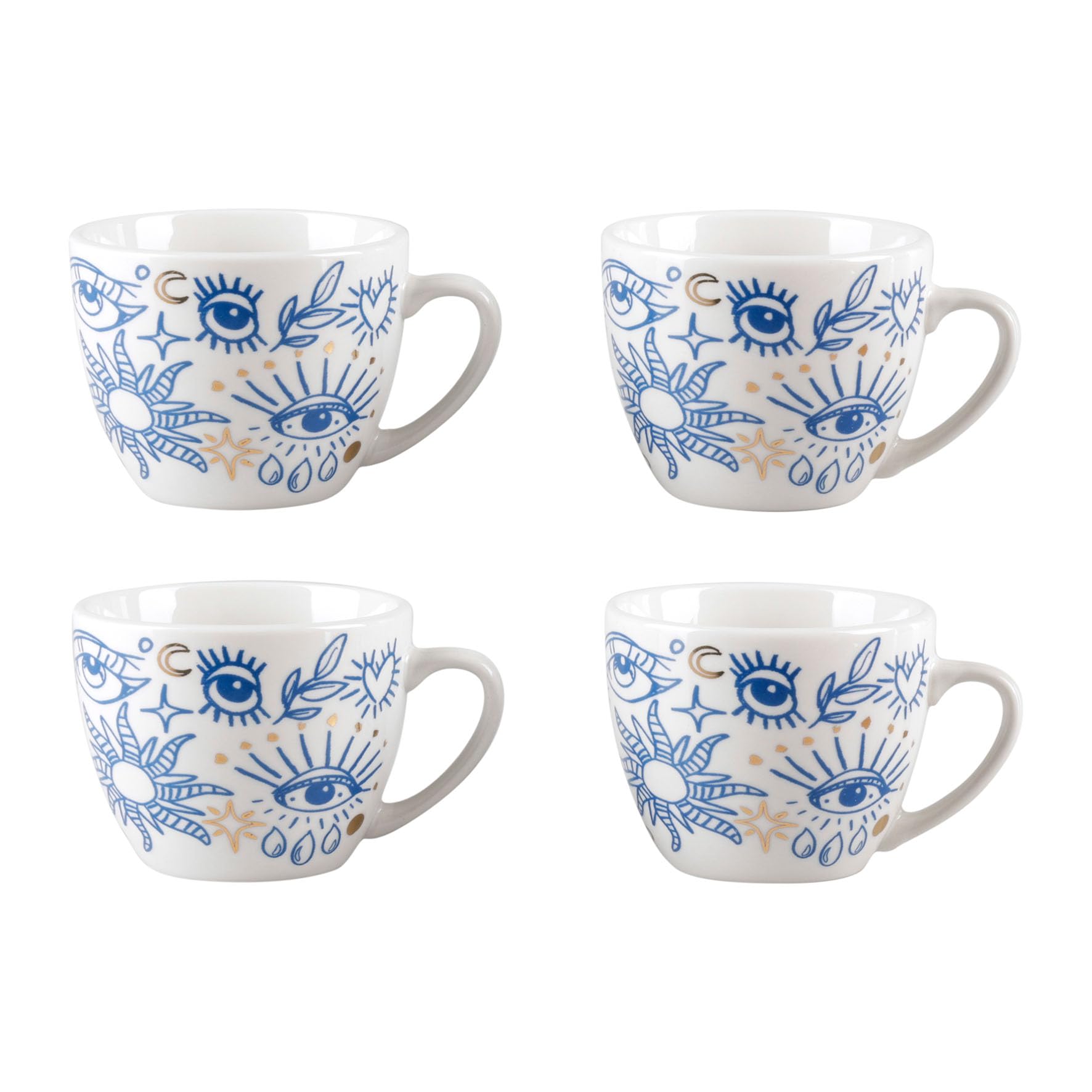Lot De Tasses à Café Geneviève Lethu Multicolores – Porcelaine Française