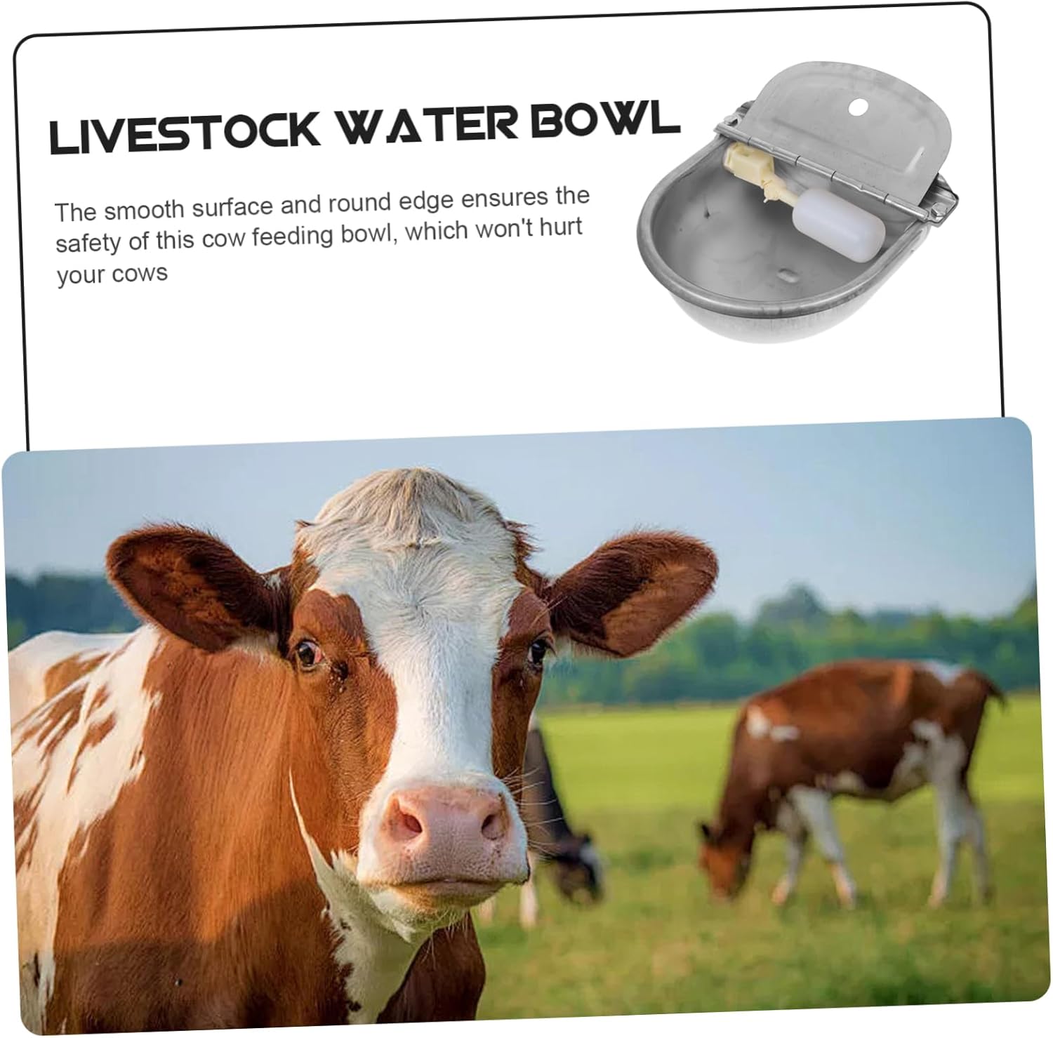 TOYANDONA Automatic Stainless Steel Water Bowl for Livestock Durable Self Filling Waterer with Capacity for Pigs Cattle Sheep Dogs and Goats Farm Water Dispenser