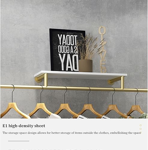 Miniatura 3 de Tienda de ropa boutique perchas de metal Perchas de exhibición de ropa,Percha de oro moderna montada en la pared,Tienda minorista de ropa estante de