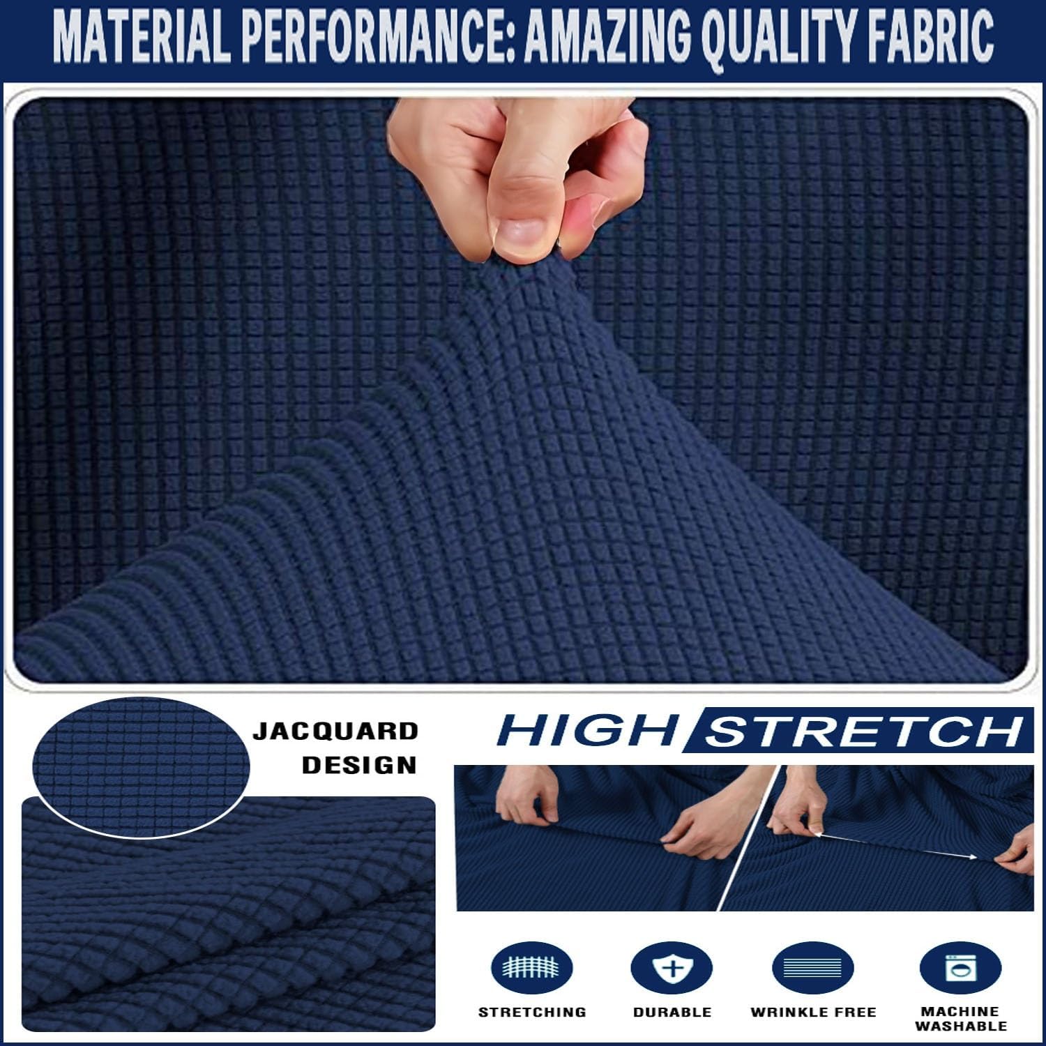 S-XXXL Ottoman Slipcover Rectangular, Hassock Covers 22-80 Inch Stretchable Protector, Decorative Footrest Sofa Stool Cover(Purple,85x105cm)