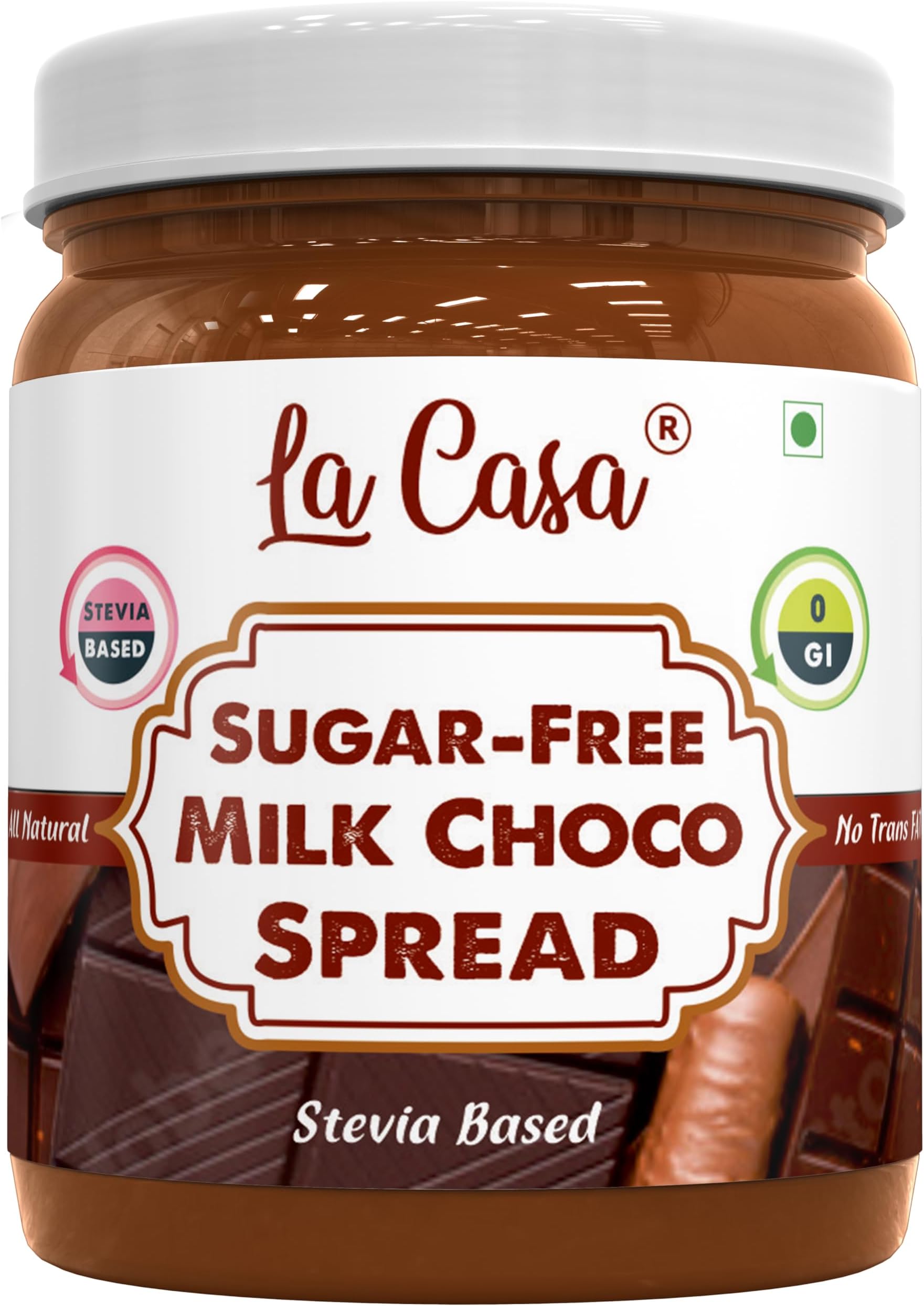 Sugar-Free Milk Chocolate Spread | Stevia Based | All Natural | Product of India | 350 grams |