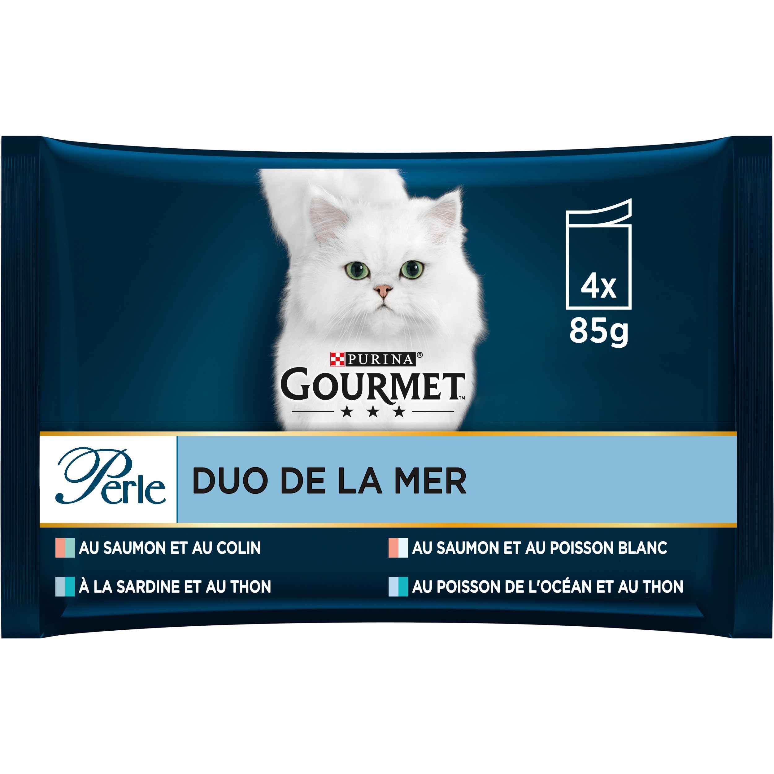 Gourmet Perle Duo de la Mer pâtée au poisson pour chat adulte lot de 48 sachets - 8
