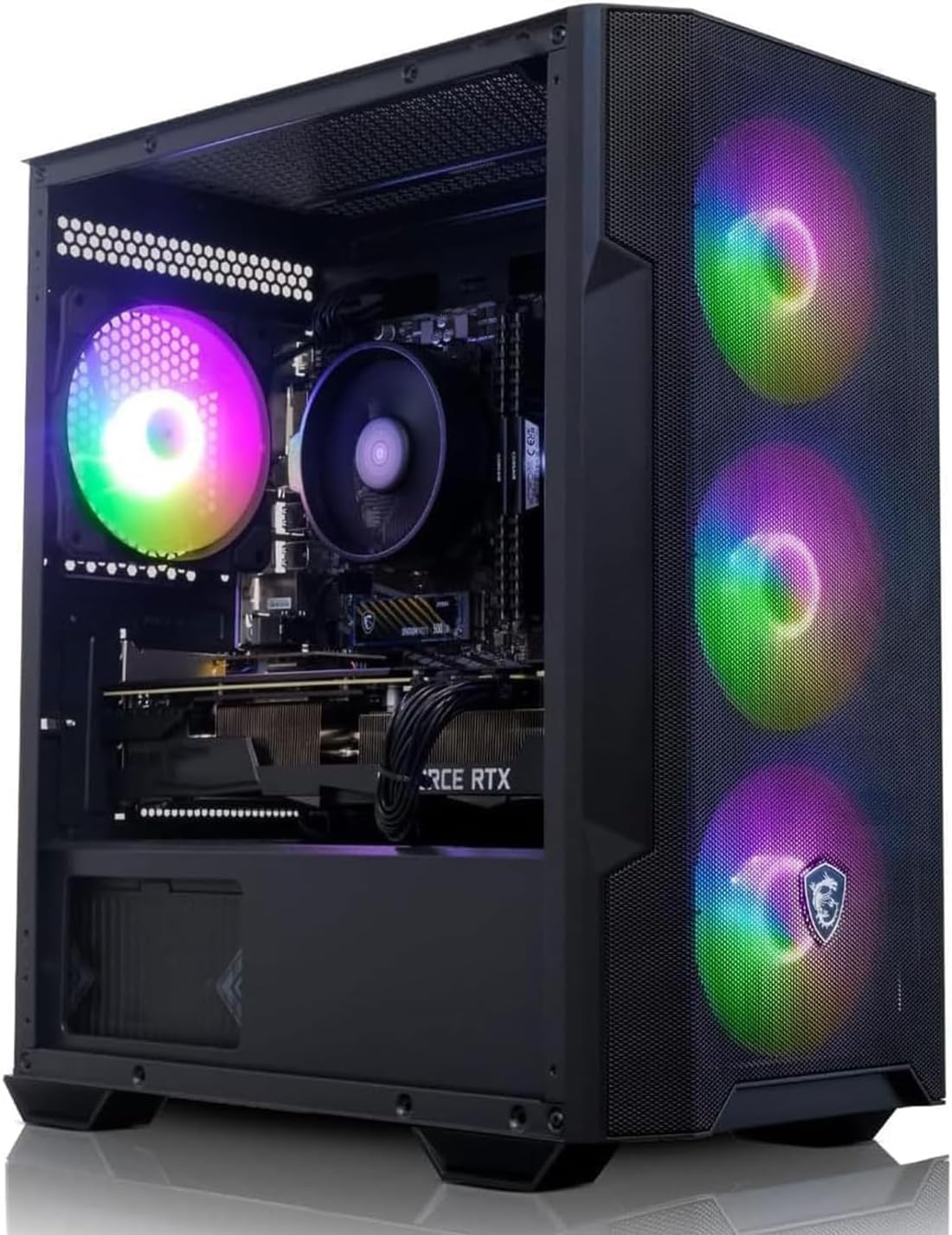 ADMI Gaming PC, Intel Core i5 13400F, NVIDIA RTX 5070 12GB GDDR7, 32GB DDR4, 1TB NVMe, MSI M100R RGB Case (Black), WiFi, Windows 11