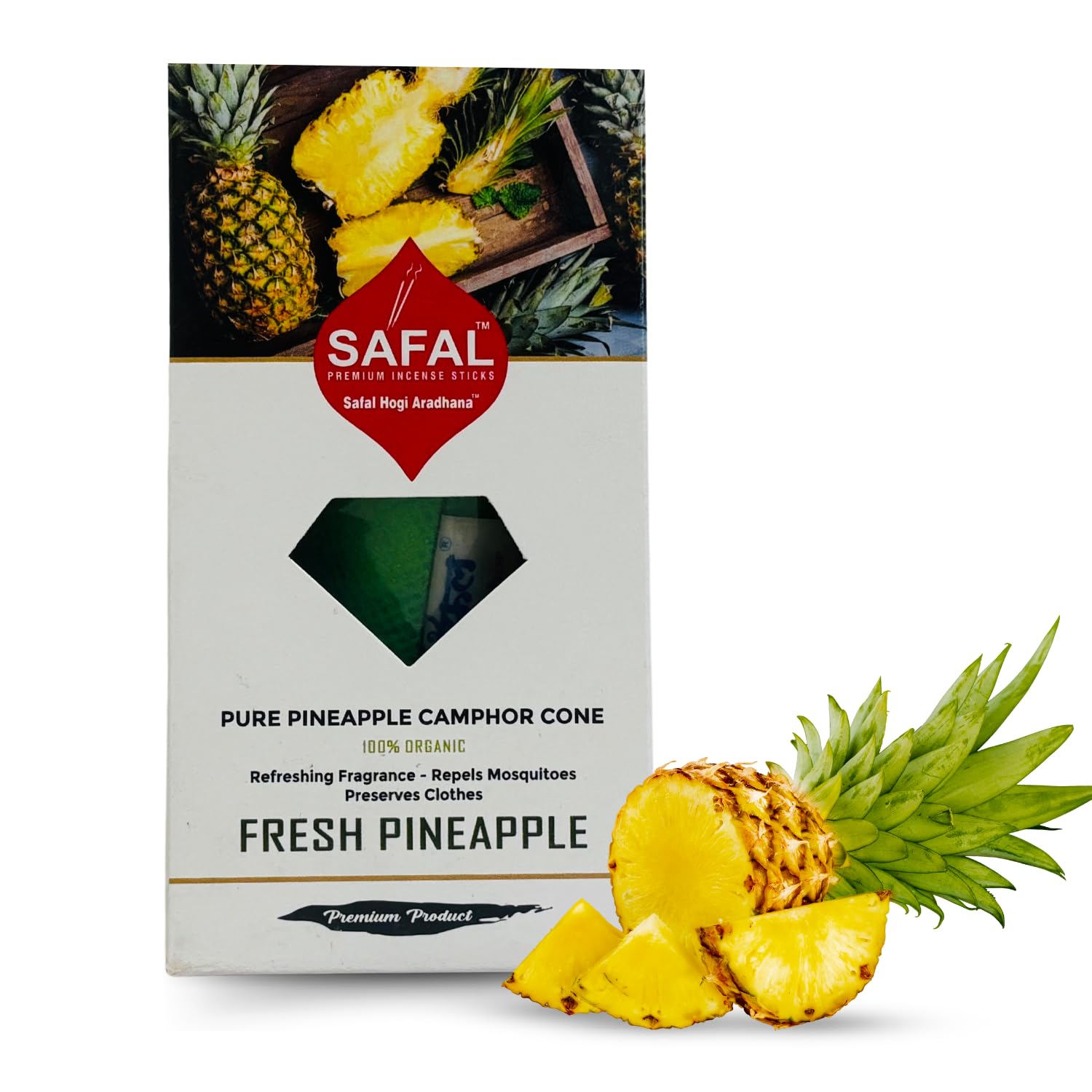 SAFAL Camphore Cone | Camphor Pods for Wardrobe | Pack of 2 | kapoor pods for room freshness | Air Freshener for Cars, Homes & Offices | Lasts up to 45 Days | Pure & Organic Camphor Cube (PINEAPPLE) 4