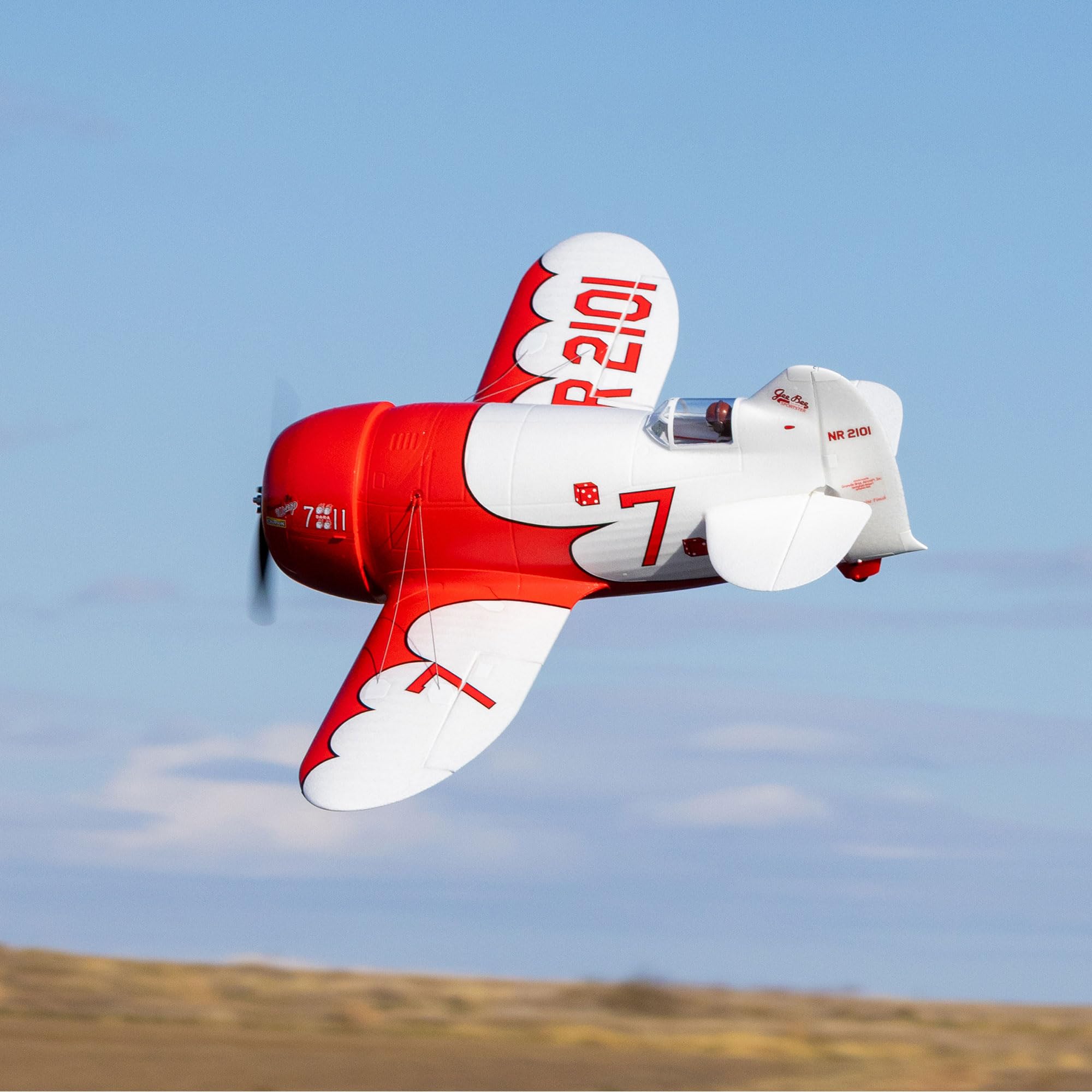 E-flite RC Flugzeug Gee Bee R-2 1,0 m BNF Basic (Sender, Akku und Ladegerät NICHT im Lieferumfang enthalten) mit AS3X+ und Safe Select, EFL020550