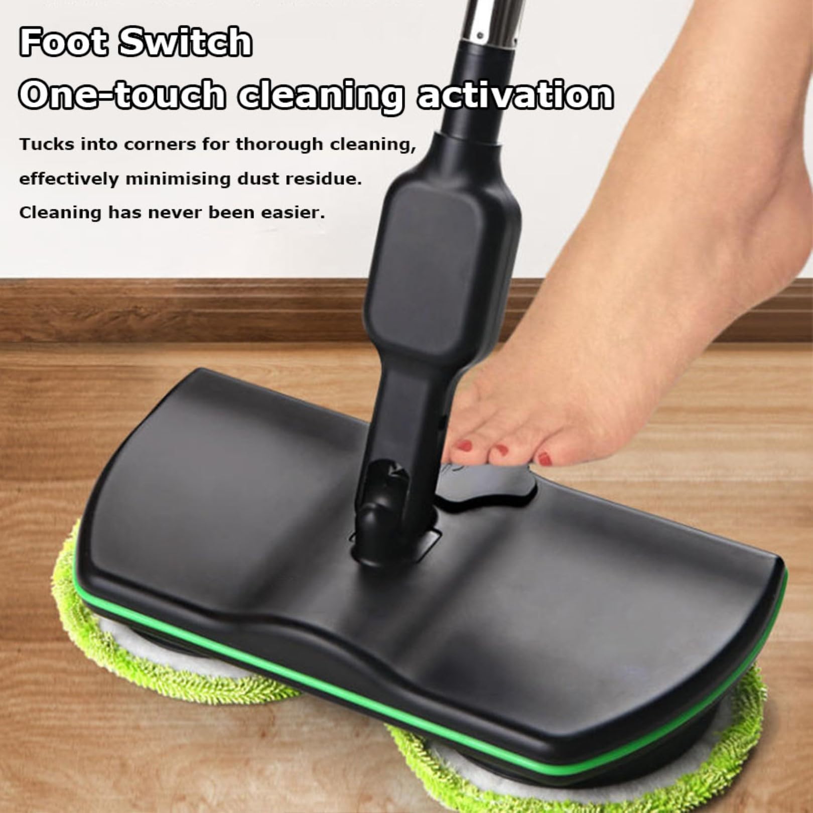 Limpiador de Vapor Portátil para Pisos, Recargable, Eléctrico, Sin Cable, con Fregona Giratoria Electrónica para Hogares, Madera y Baldosas