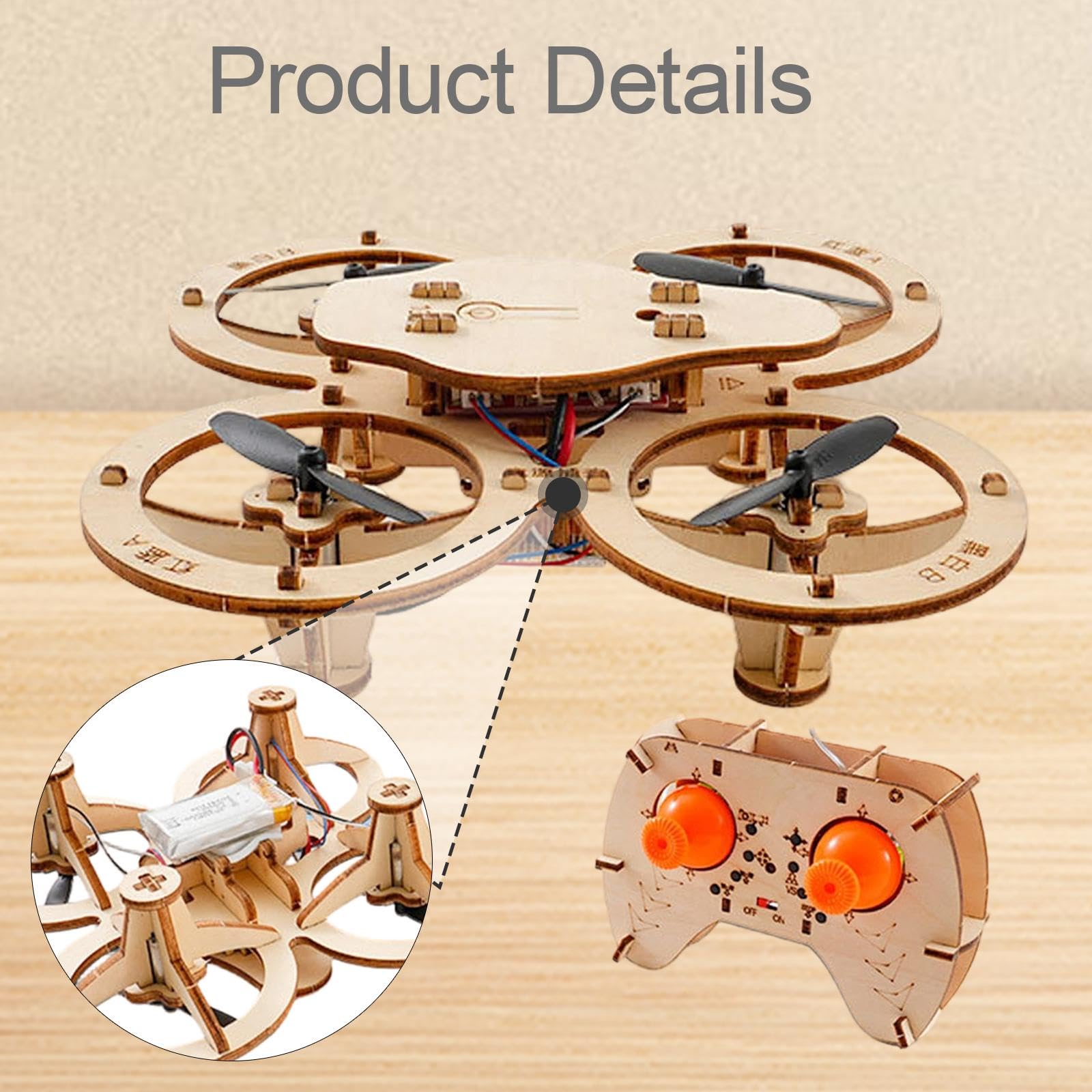 Kit di Montaggio Fai da Te in Legno per Aeromodello Radiocomandato, Artigianato, Tecnologia, Gadget, Regalo per Ragazzi E Ragazze