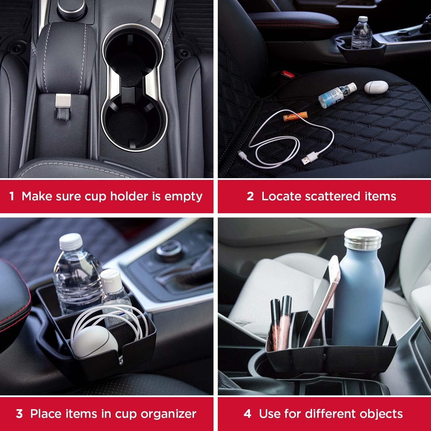 Rubbermaid Automotive Cup Holder Car Storage Organizer Caddy, Standard - 3319-20 , Black : Automotive