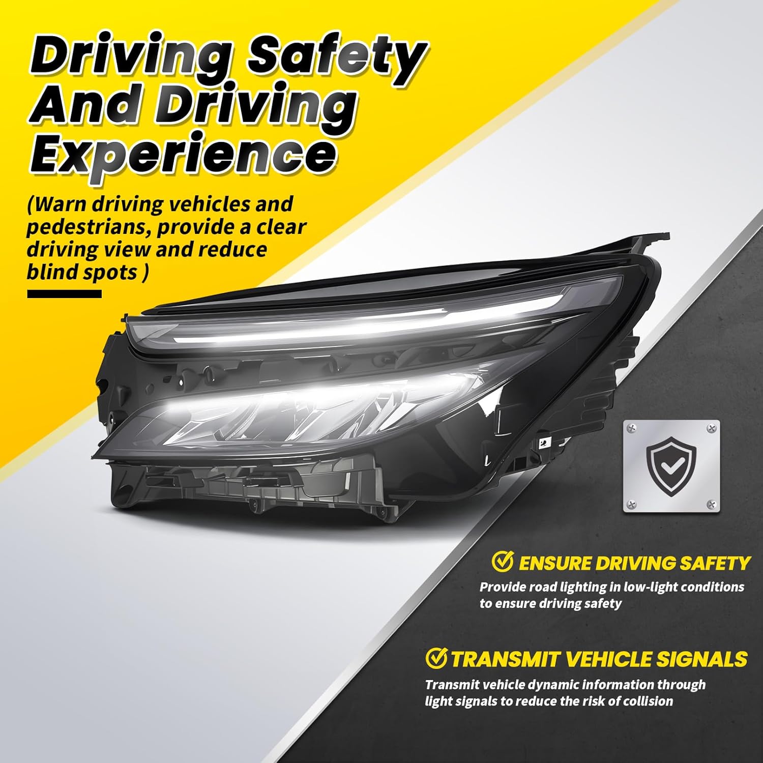 Driver Side Hedalight Assembly Compatible with Equinox LT | RS 2022-2024 Front Headlamp w/DRL GM2502532 (Left)