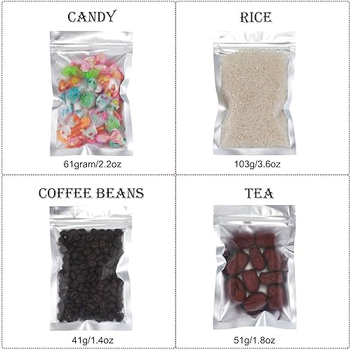 Miniatura 10 de Bolsas de papel de aluminio con cierre hermético resellable antiolores 100 unidades para regalos de fiestas y almacenar comida