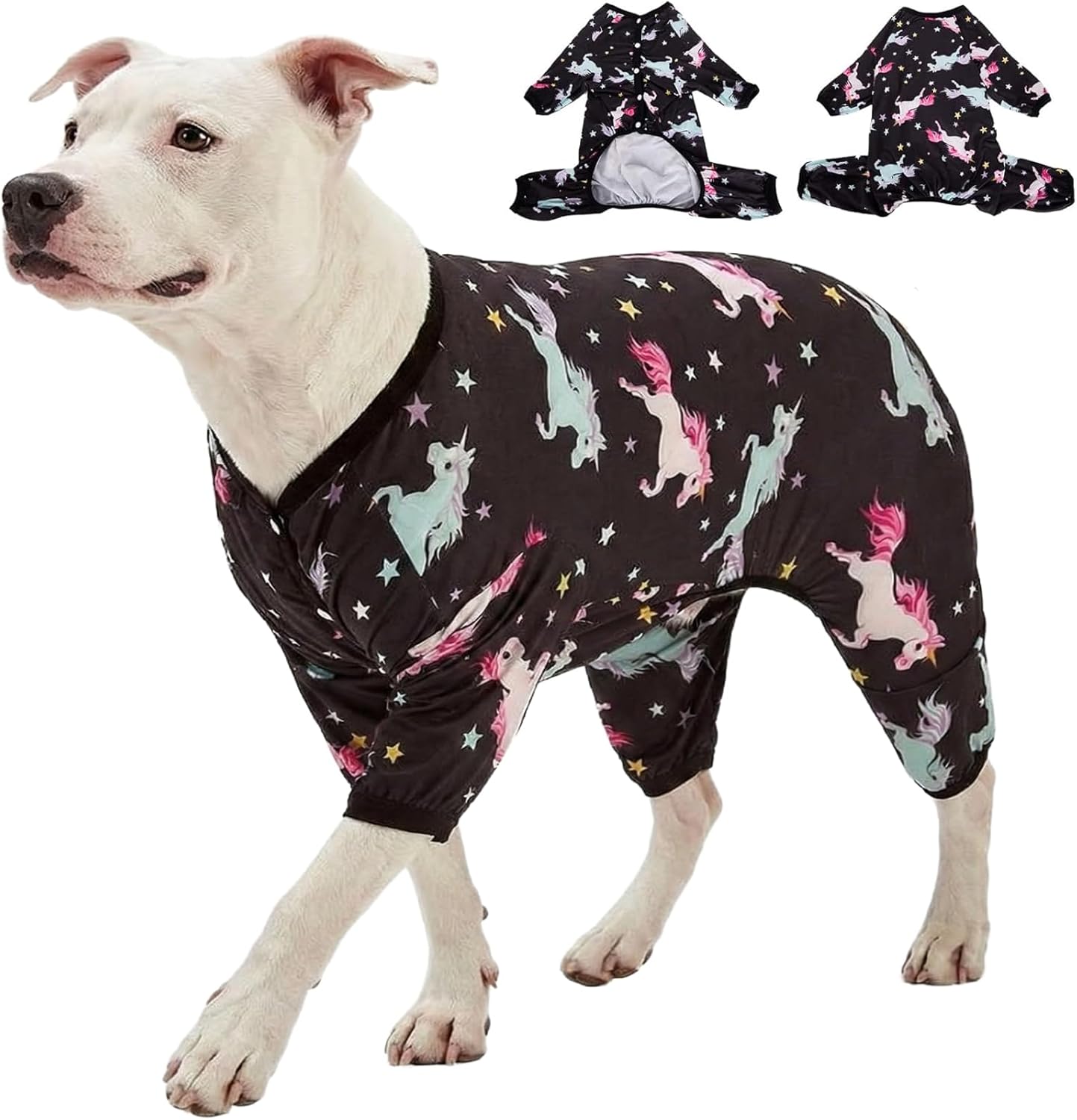 LovinPet Dog Clothes - Pajamas for Dogs XL, Post-Surgical Recovery for Big Dogs, Lightweight Pullover Dog Clothes, Full Coverage Cane Corso Pajamas, Wild Horses Galloping Print/XL