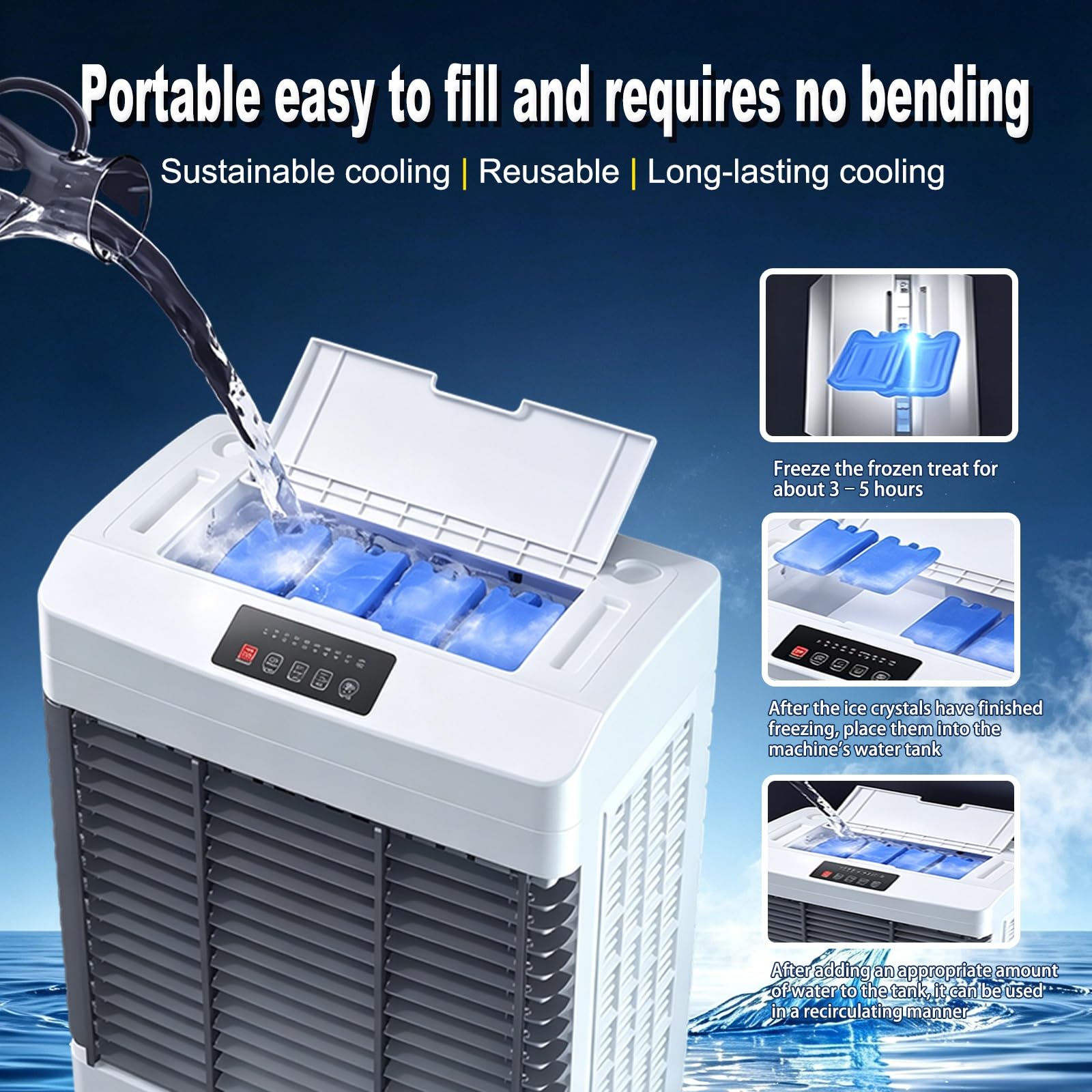 Enfriador De Aire Evaporativo 6.6M/S 30L | Depósito Grande De 30L, Flujo De Aire Ajustable Y Oscilación Automática Para Crear Un Ambiente Más Agradable En Verano