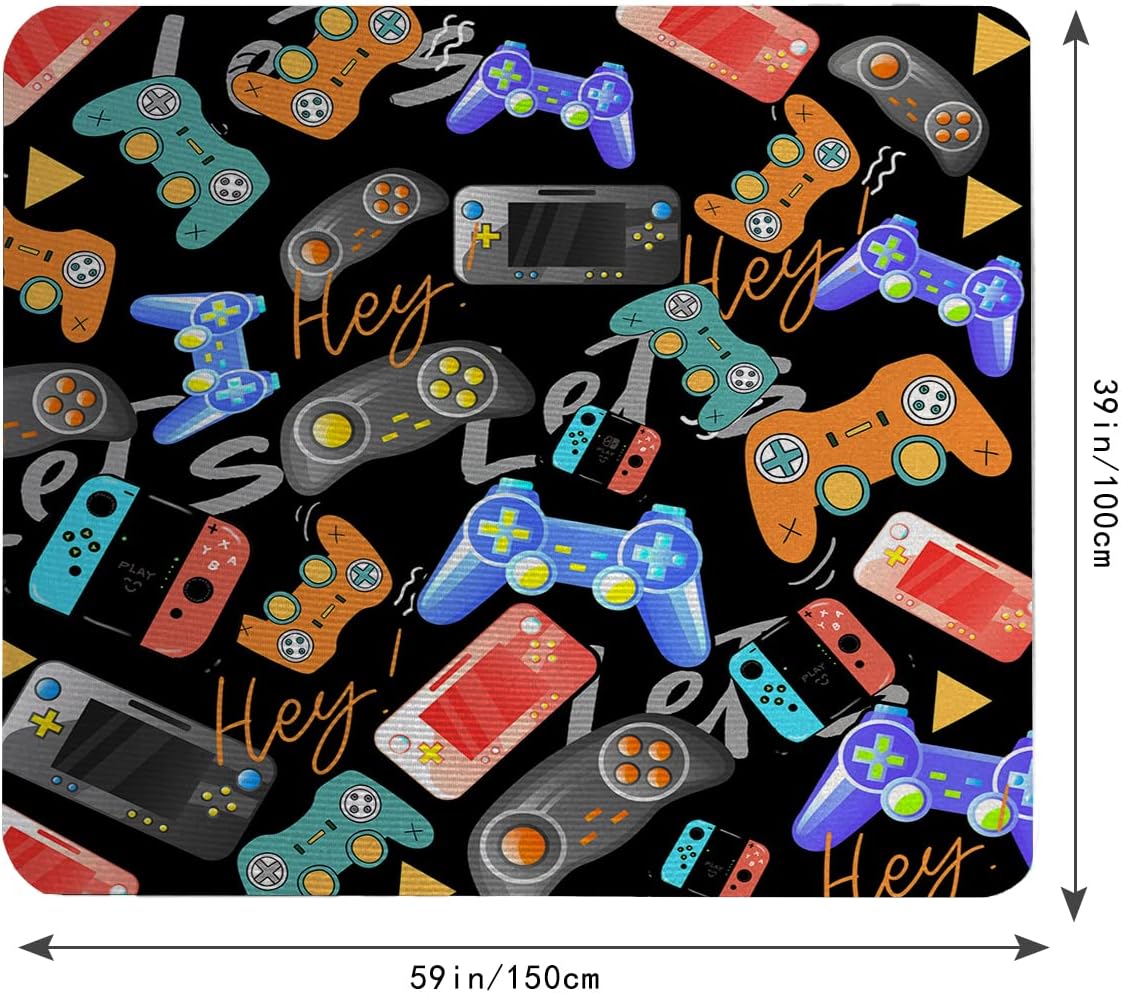 Video Game Rugs Carpets Gameing for Kids Teen Boy Room Bedroom, Colorful Gaming Floor Mats Area Rug for Living Room Gaming Chair Mat Hardwood, 59"*39" Area Rugs Carpet for Gamer Boys