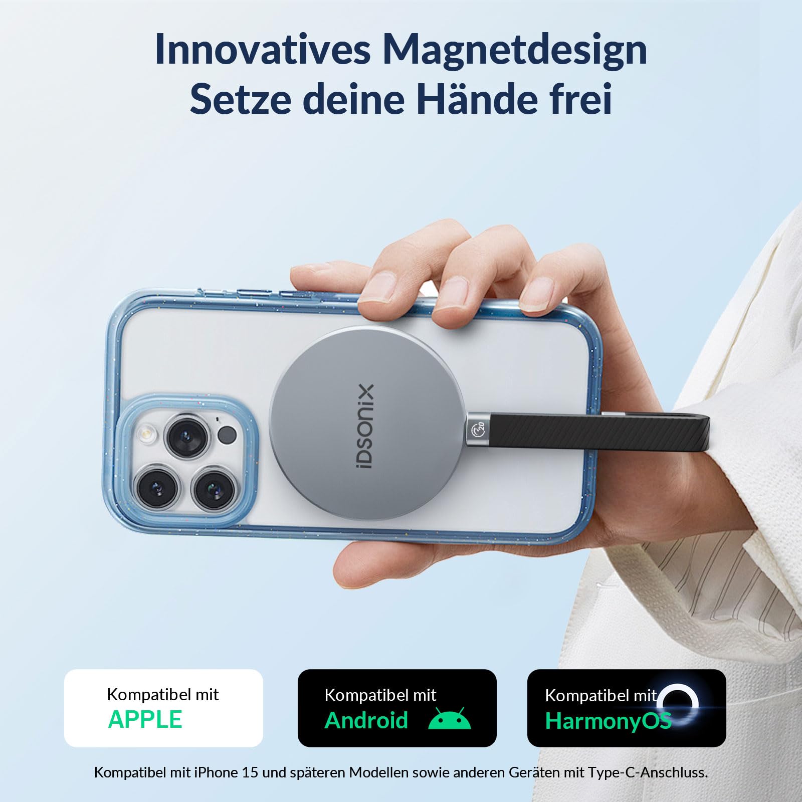 iDsonix 2TB Magnetische Externe SSD, bis zu 2000 MB/s, Aluminium Portable SSD USB 3.2 Gen 2x2, 4K Prore HDR, Externe Solid State Drive für iPhone 17/16/15/PS5/Android-Smartphones/Mac/Windows/Tablets