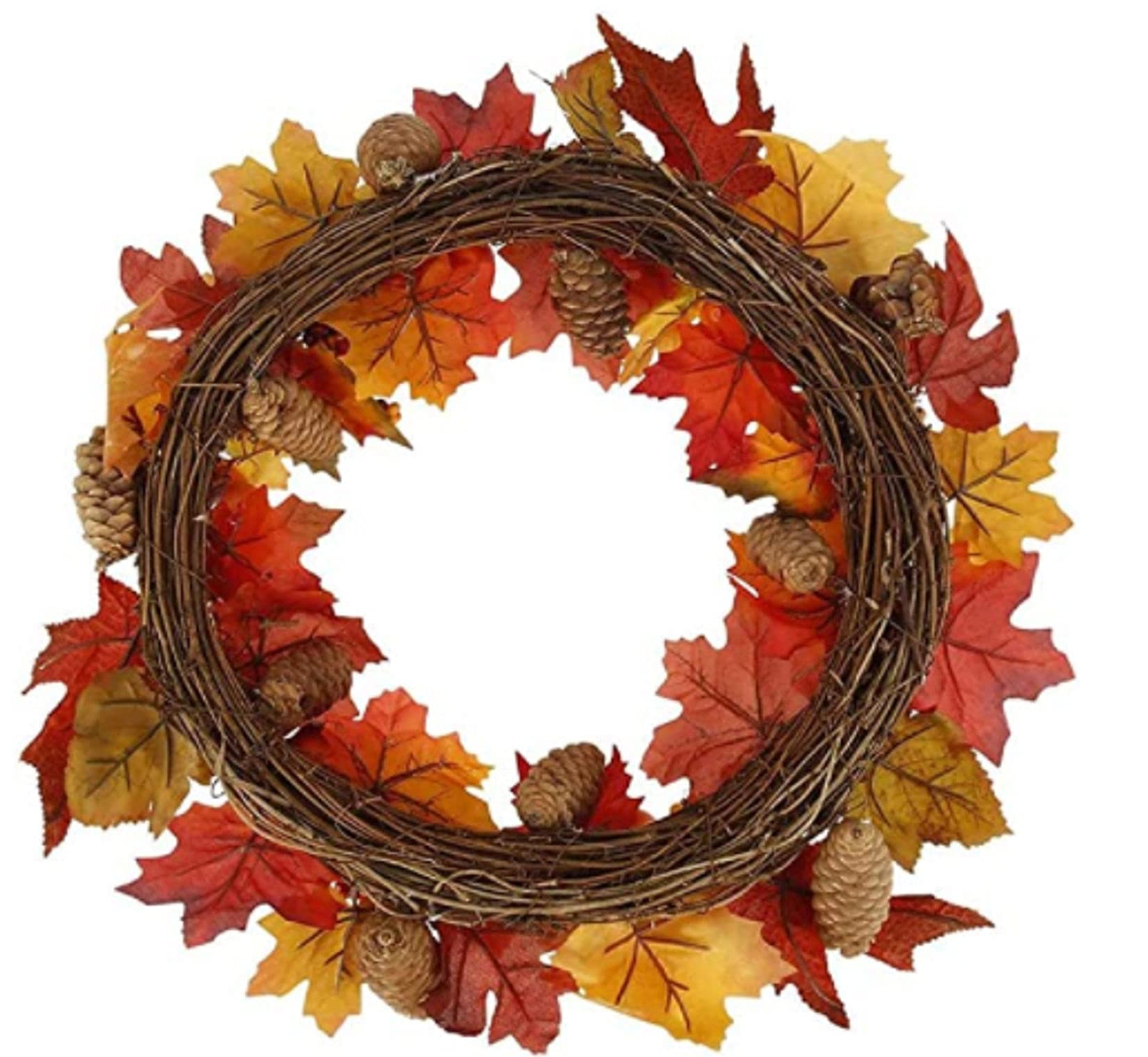 WEIGE Couronne d'automne Couronne de Citrouille d'automne, couronnes d'automne pour Porte d'entrée, décorations d'halloween de Couronne de Fleurs, Couronne de récolte Couronne de Feuille d'érable