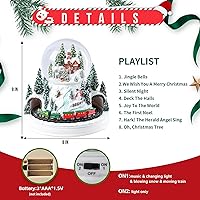 Vista 2 de MUMTOP Globo de nieve de Navidad, casas de pueblo de Navidad con tren giratorio, escena de nieve iluminada que cambia de color con música