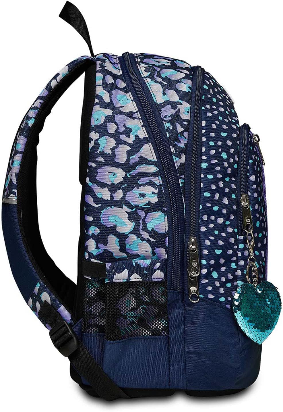 Schoolpack Zaino Scuola Seven Advanced Cuore Viola Ergonomico + Astuccio 3 Zip