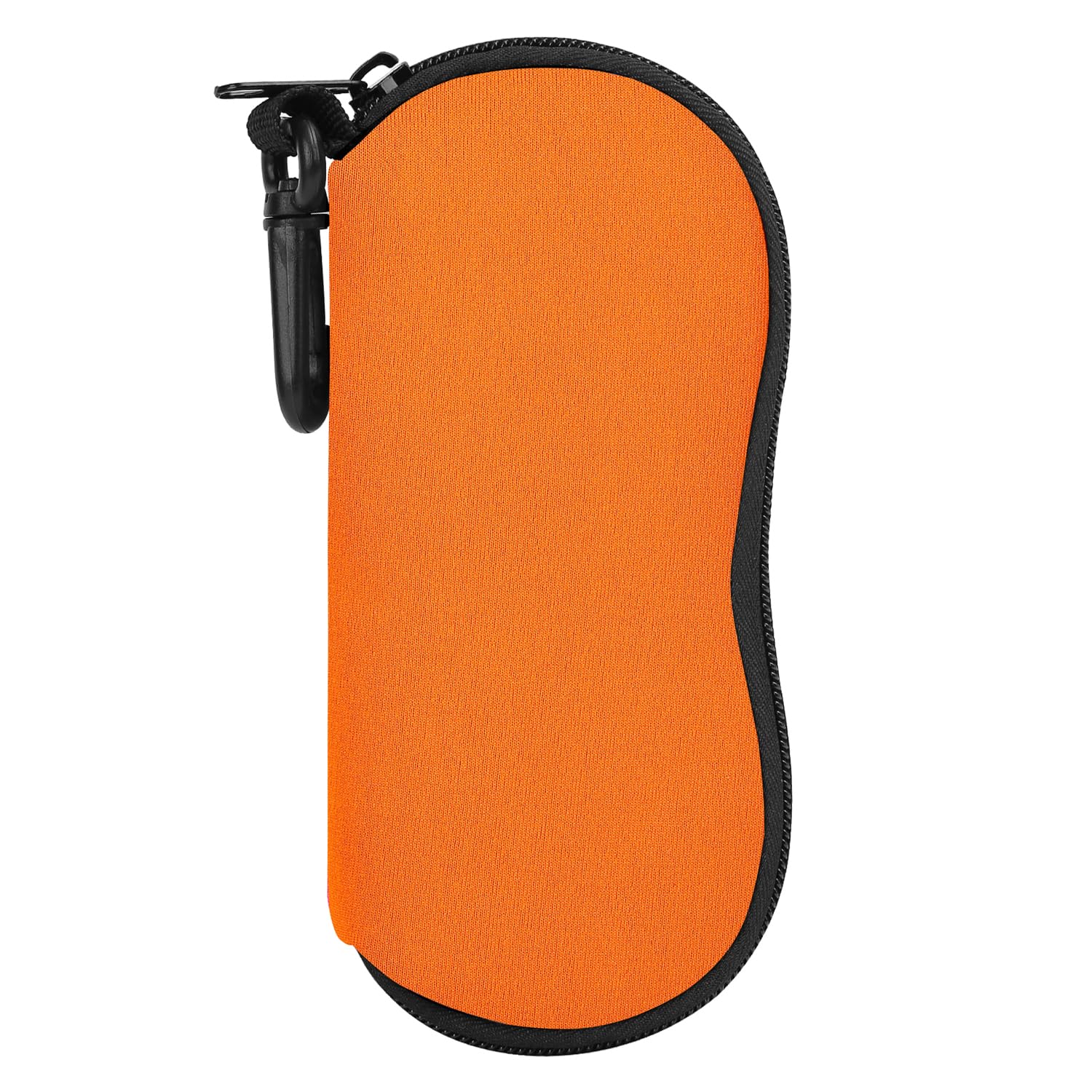 Moko Unisex Orange Eyeglass Soft Case, Zippered Neoprene Sunglasses Pouch With Clip For Men Women,
