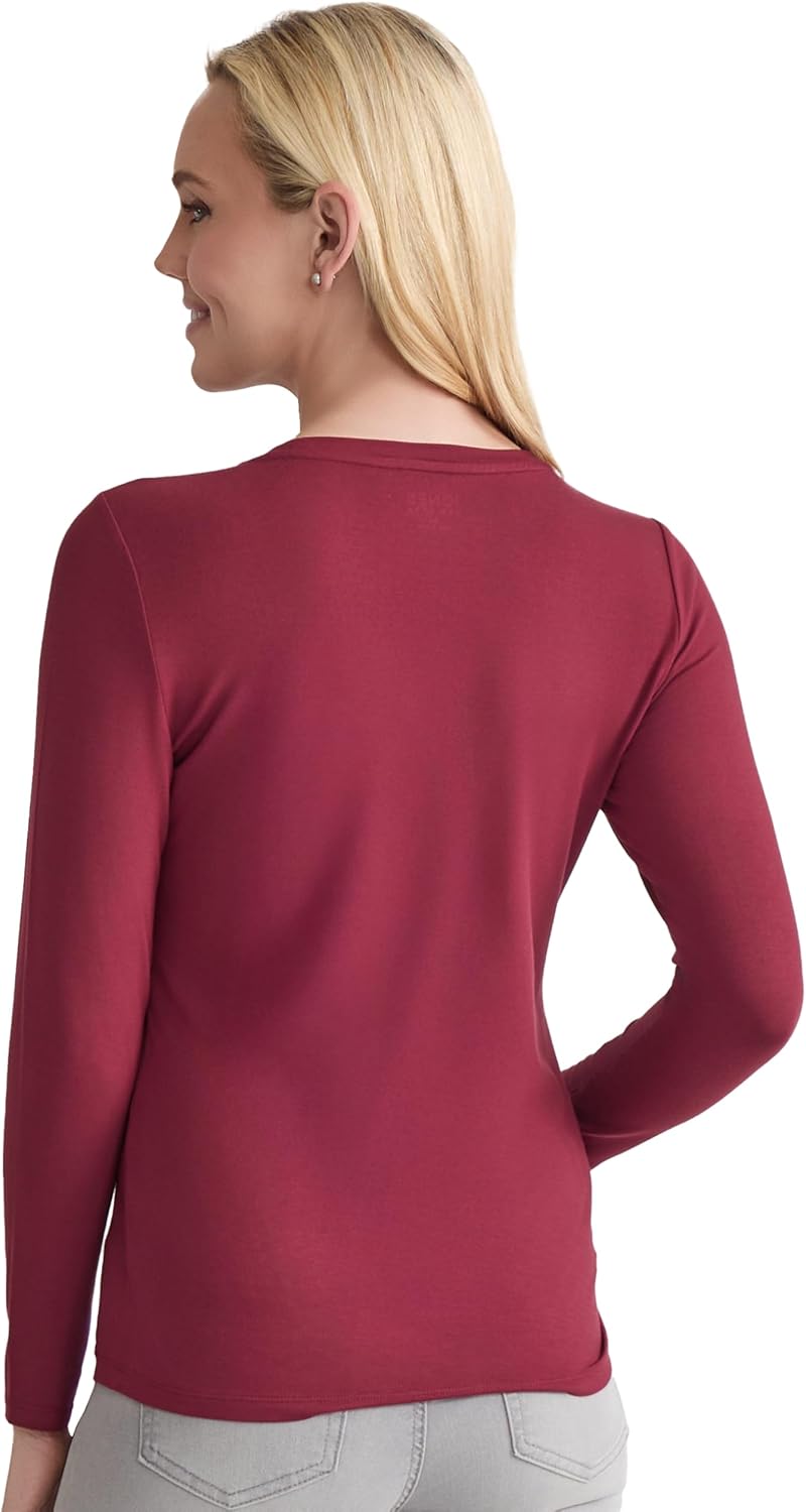 Jones New York Womens Long Sleeve Crew Neck Tee - Image 3