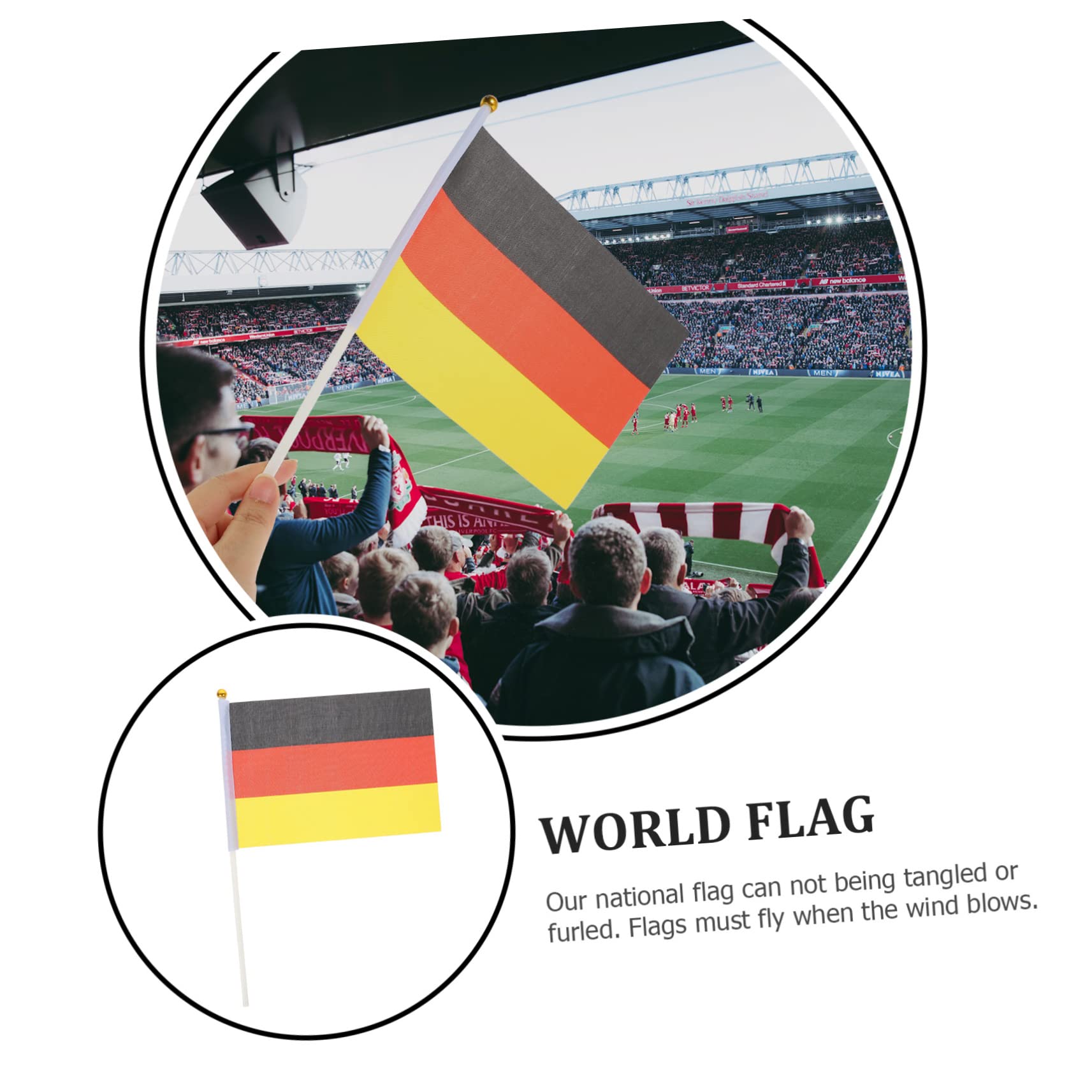 BESPORTBLE 200piezas Banderines De Fútbol Banderas Portátiles Para Eventos Deportivos Para Celebraciones y Animación Fiestas Diseño Vibrante y Resistente