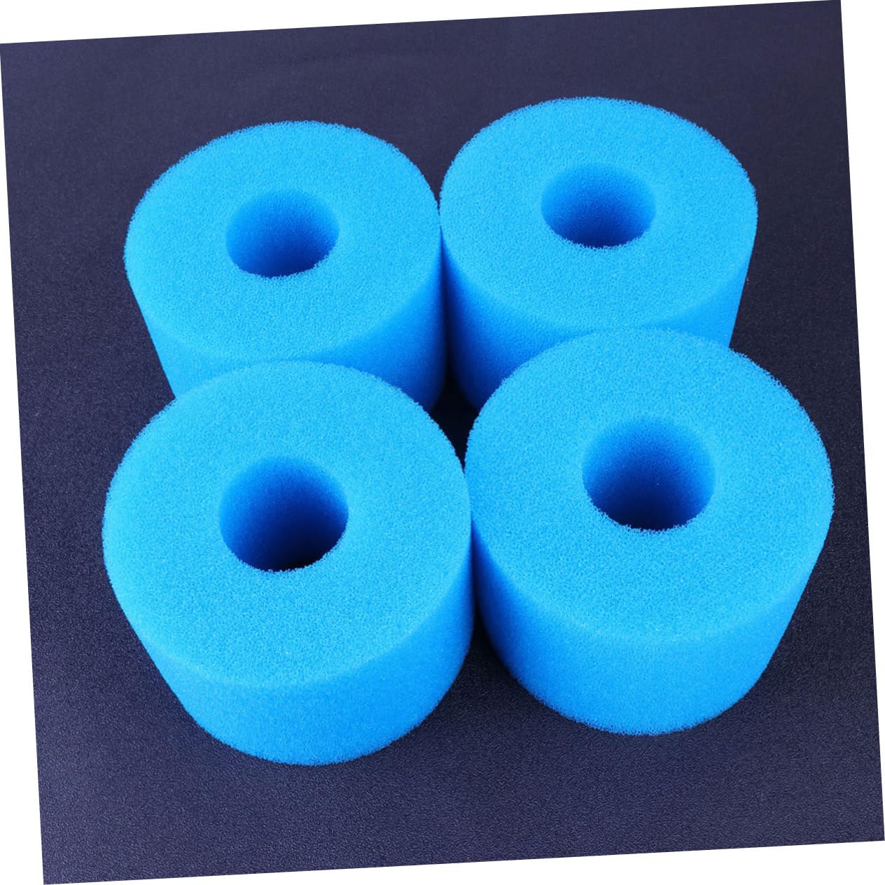 Filtre Éponge pour Aquarium, Colonne Bleue en Mousse 4 Pièces
