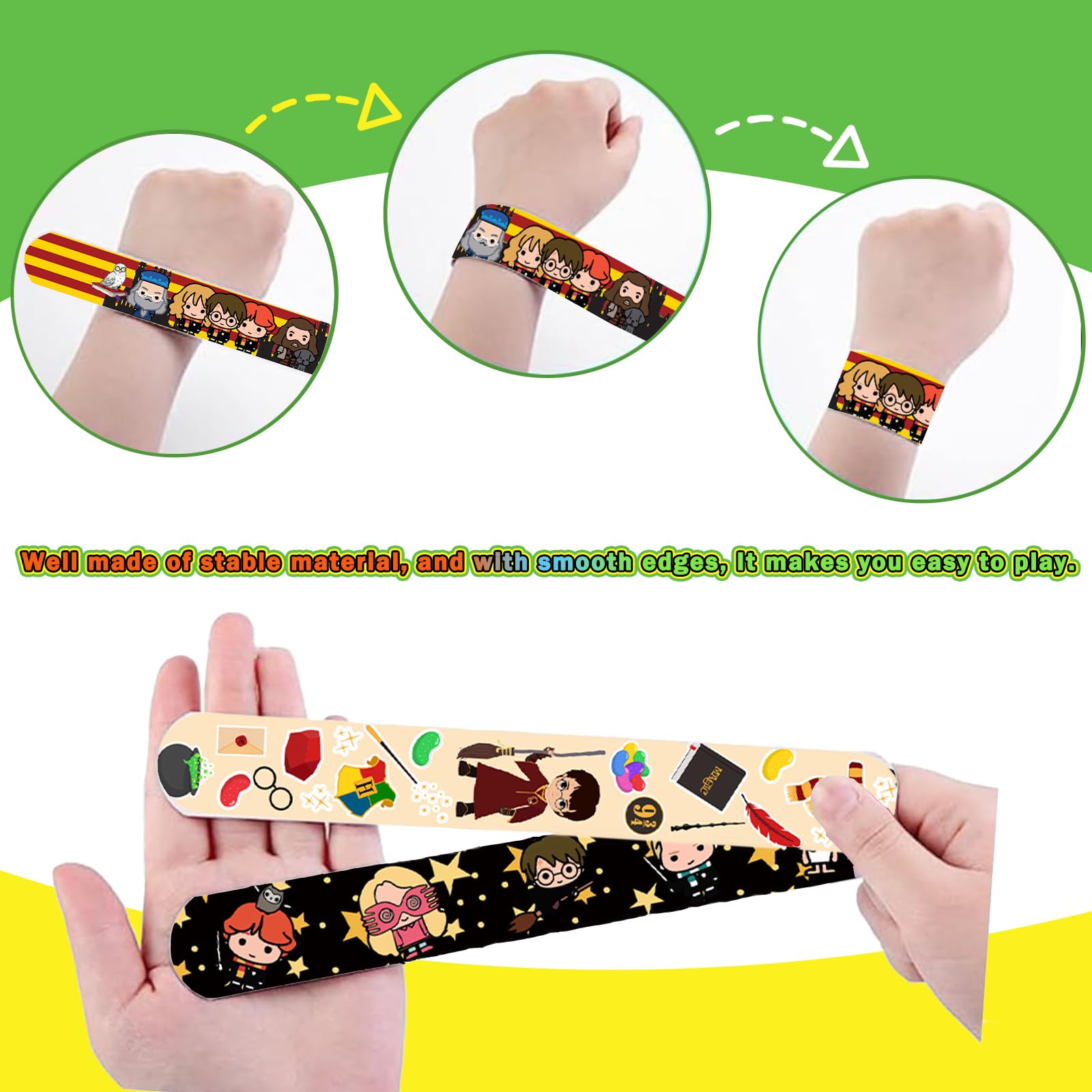 24 Bracelets Clap Super-héros POPOYU – Motifs Variés, Réutilisables, Sacs De Fête Et Anniversaire
