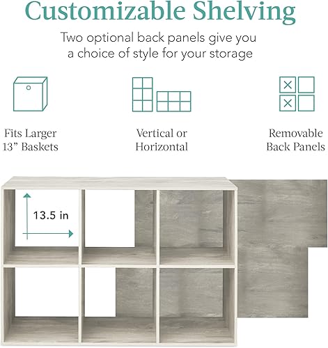 Miniatura 130 de Best Choice Products - Organizador de almacenamiento de 6 cubos, apertura de 13.5 pulgadas, estantería, estante de exhibición, personalizable con 3