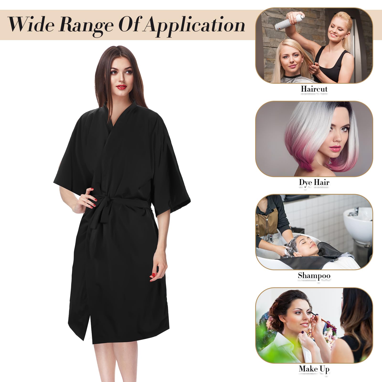 Toulite 6 Stück Salon-Kleid, Friseursalon, Kittel, Umhang, Haarschnittumhang, Salon-Bademäntel für Kunden, Friseurschürze, Abdeckung