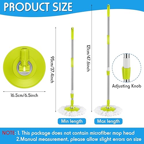 Miniatura 2 de Mango de repuesto para trapeador giratorio de 360 grados, mango telescópico giratorio de repuesto para cabeza, accesorios de limpieza doméstica para