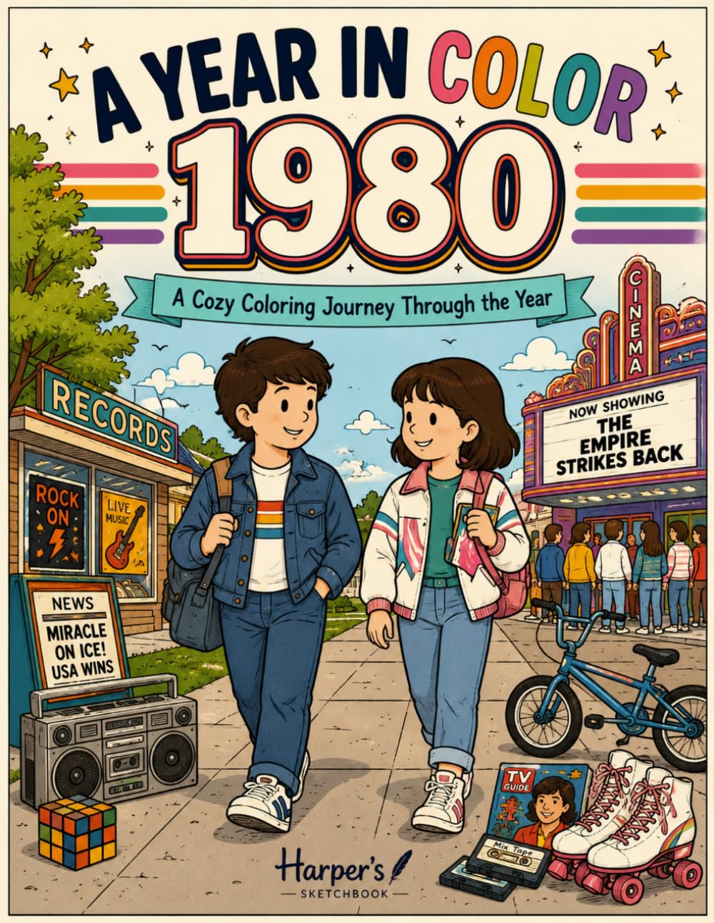 A Year in Color: 1980: A Cozy Coloring Journey Through the Year