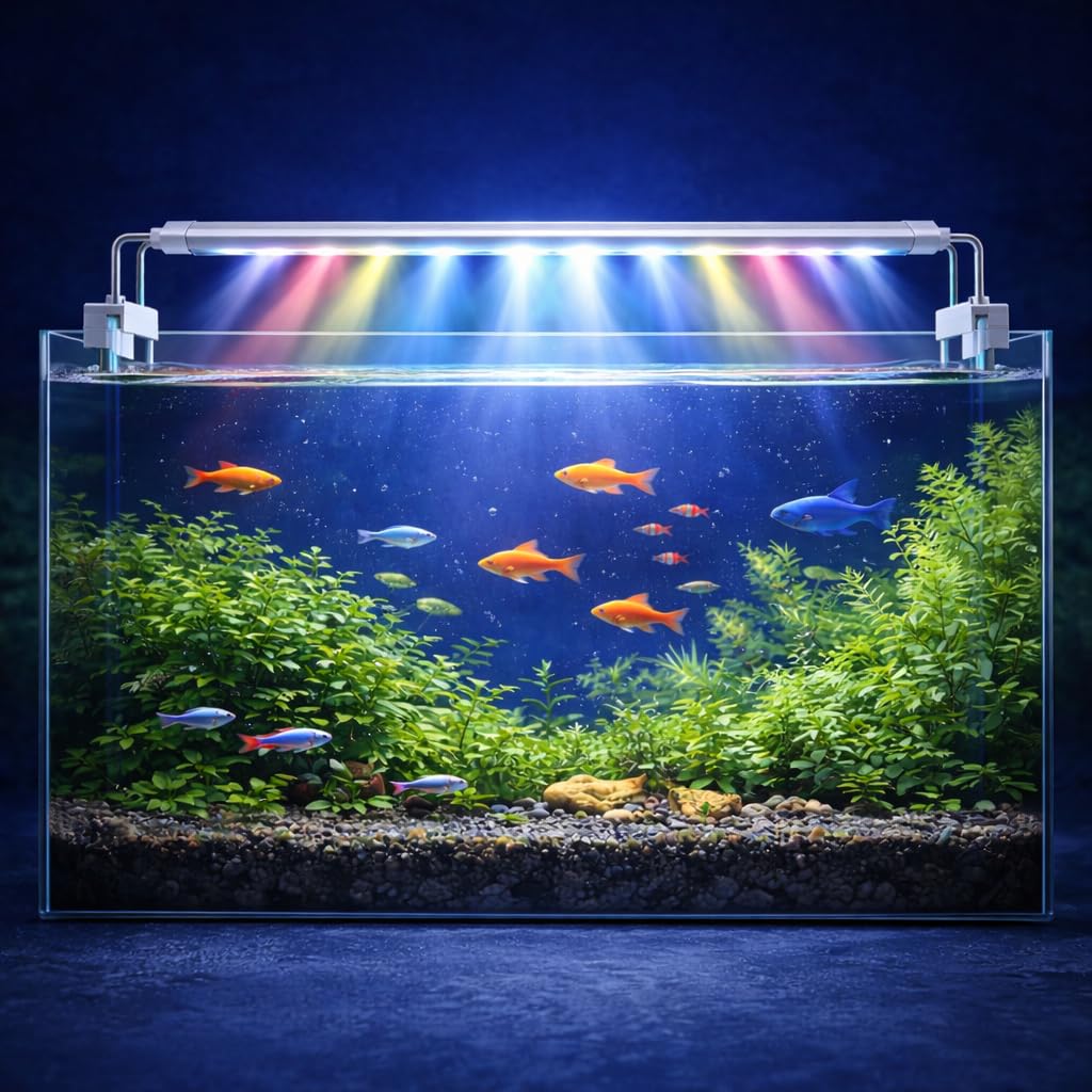 Led Fish VAYINATO 400 Series 18W WRGB Aquarium LED Light for 35–45 CM Tanks ...