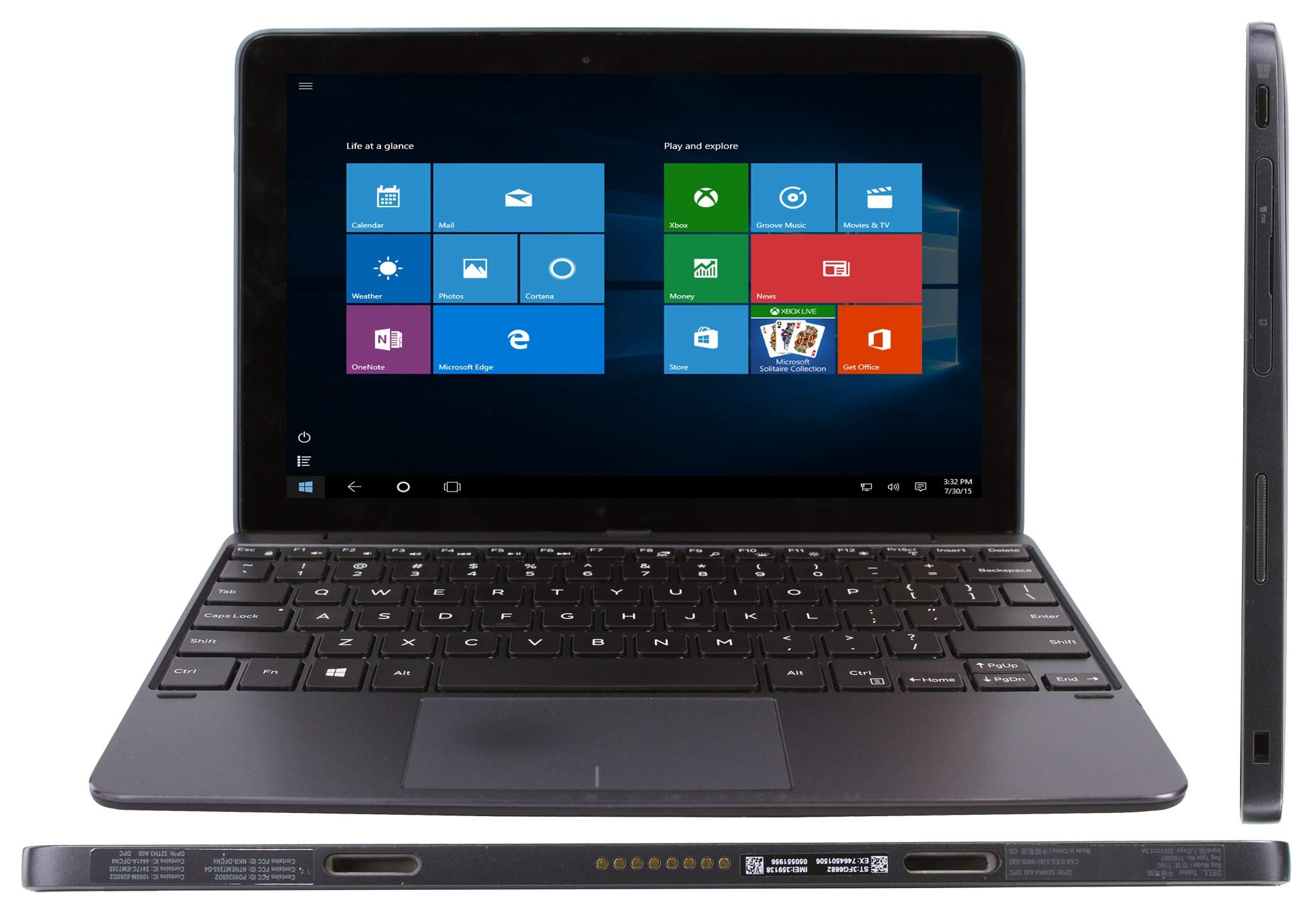 中古 Dell Venue 10 Pro – 5055 2in1 windows Dell Venue 10 Pro 5056 Tablet Siyah - 128 GB, Klavyeli 10,1 inç, 4