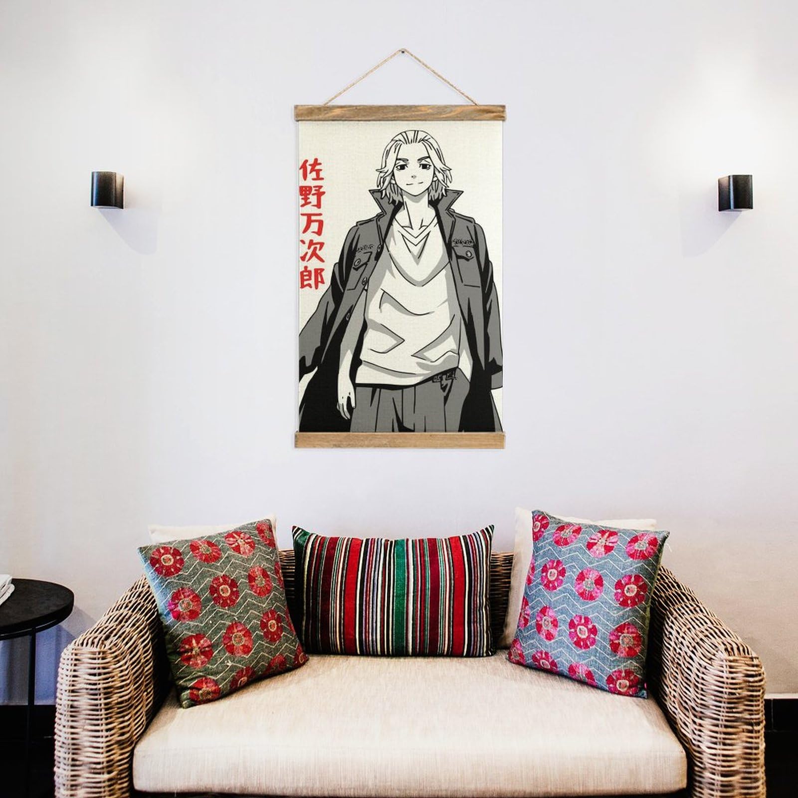 Mikey Anime Manga Scroll Poster Tissu Art Bois DIY Cadre Suspendu Impression Cintre Pour Décoration Chambre Kit Toile Huile Cadeau