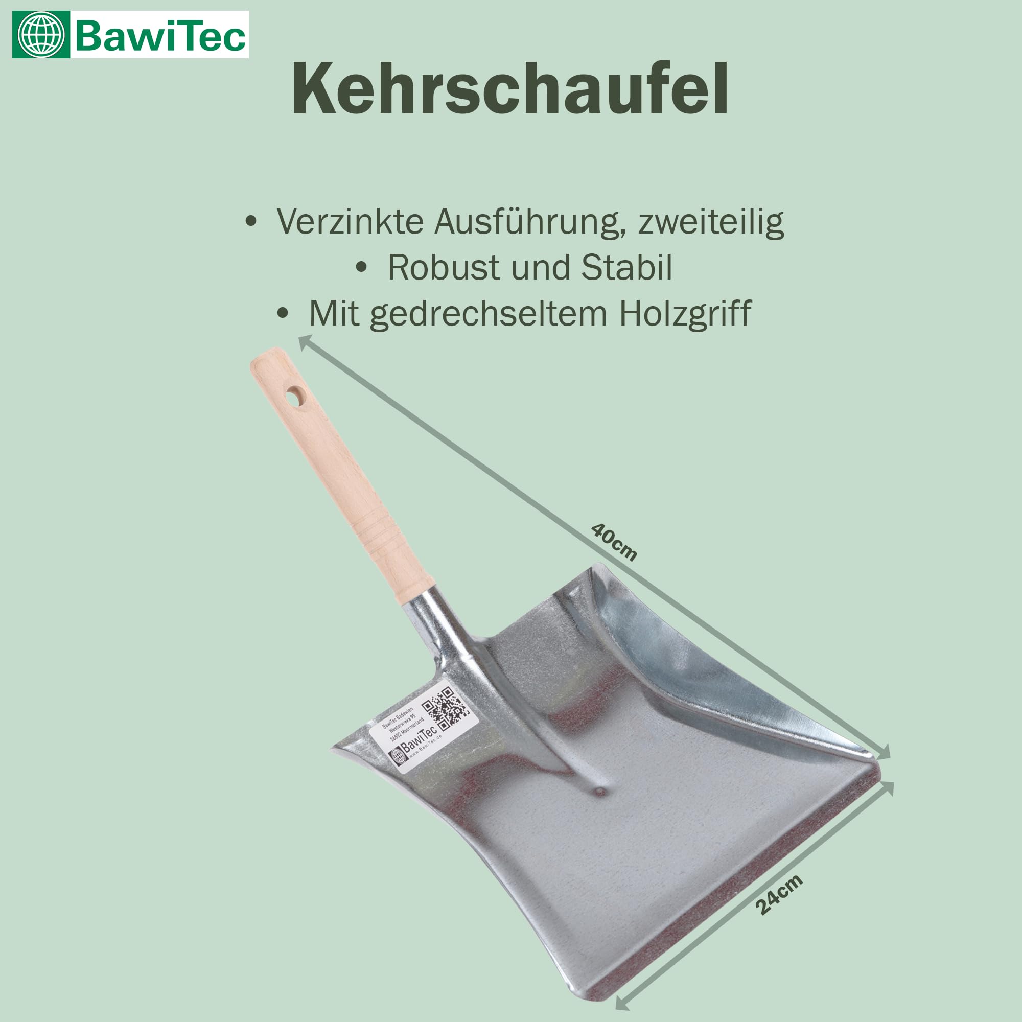 Profi Kehrset Straßenbesen Set Besen + Handfeger + Kehrschaufel für draußen | Rote Kunststoff-Borsten, Komplett-Set, Besen 50cm Breit, Inkl. Besenstiel 140cm Lang