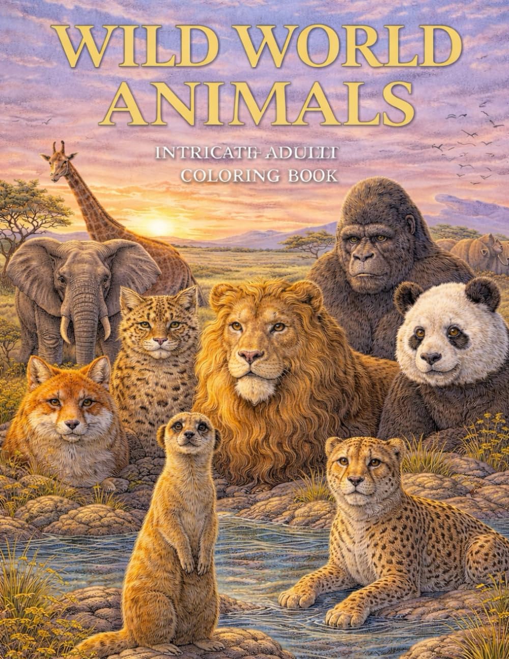 Wild World Animals: An Intricate Adult Coloring Book of Majestic Creatures