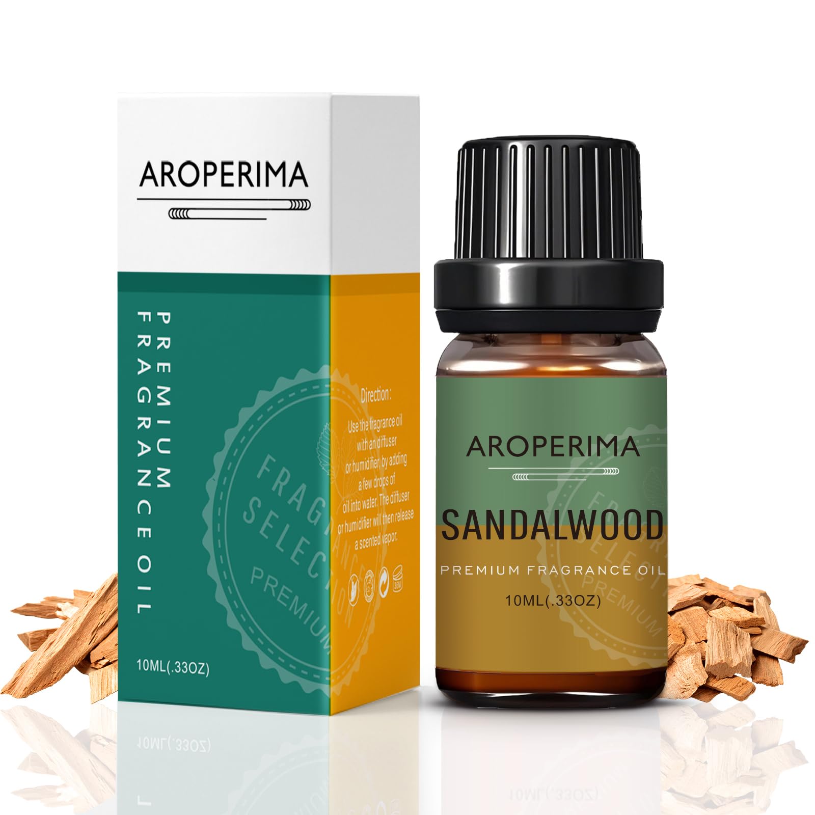 AROPERIMA Sandalwood Fragrance Oil, Premium Grade Scented Oil for Aroma Diffusers, Perfume, Candle and Soap Making - 10ml