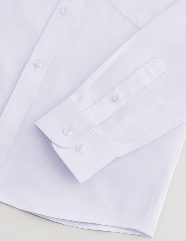 Marvelous World Boys' Long Sleeve Button Down Shirt, White Stretch, Size 12 by Marvelous World - Used condition - Image 5