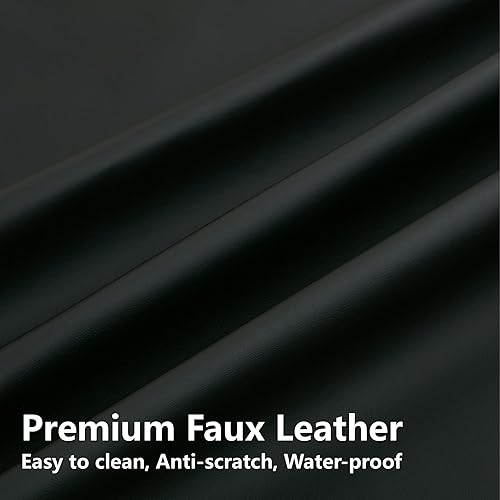 Miniatura 5 de Juego de 4 sillas de comedor de piel sintética, sillas de comedor modernas de mediados de siglo con respaldo de barril, sillas de cocina tapizadas