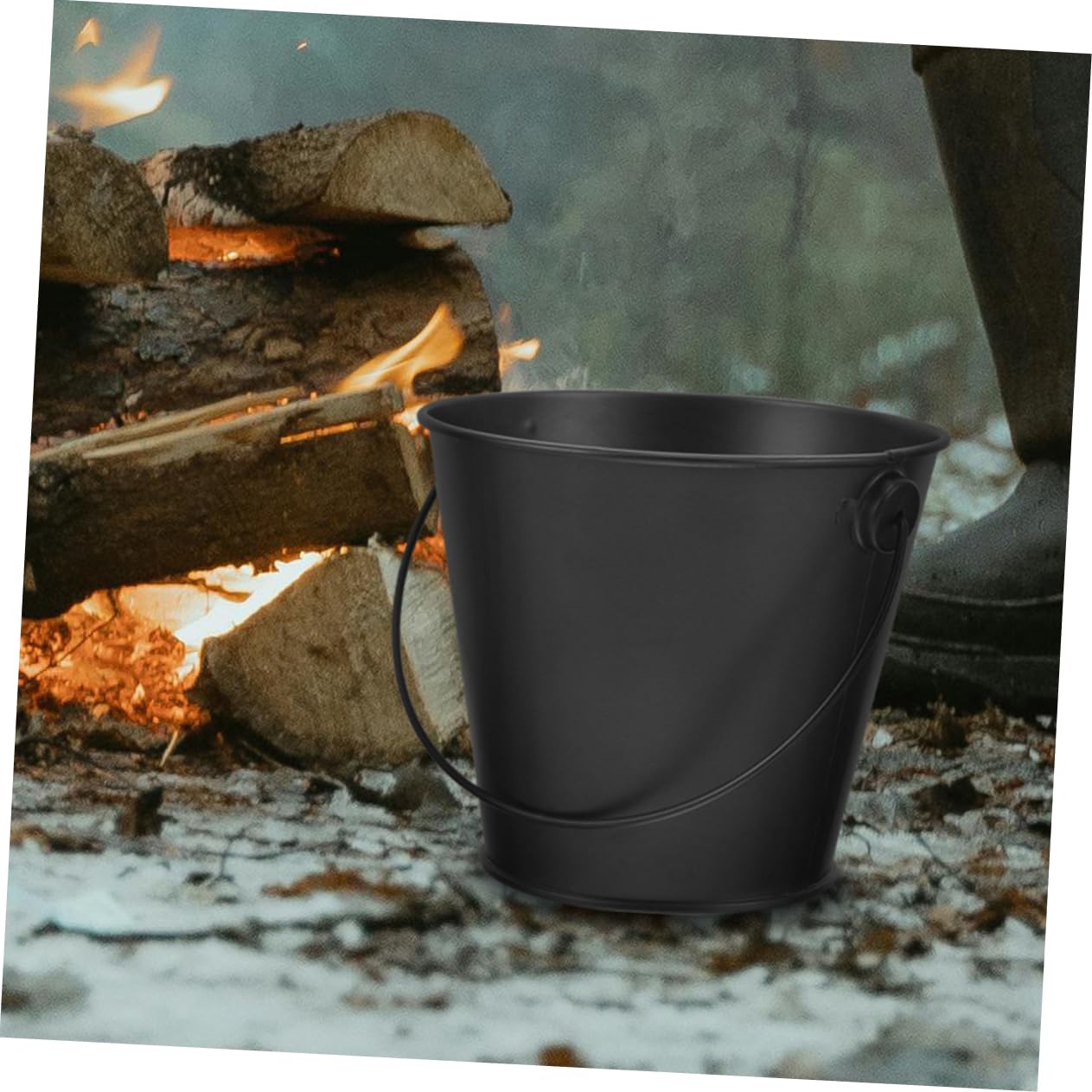 HANABASS Barbecue Bucket Metal Grill Accessory Drip Grease Catcher Design for Outdoor Use