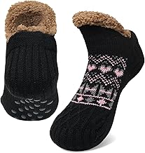 ZAKASA Cuddly Socks Women's House Socks Stopper Socks: Warm Winter Slippers Socks Women Thick Hut Socks ABS Christmas Socks with Nubs 1 Pair