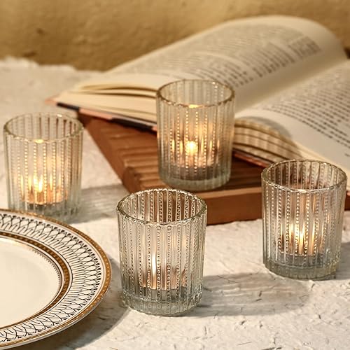 Miniatura 6 de Capaniel 12 portavelas votivas de cristal, portavelas para centro de mesa, candelabros transparentes para decoración de bodas, cumpleaños,