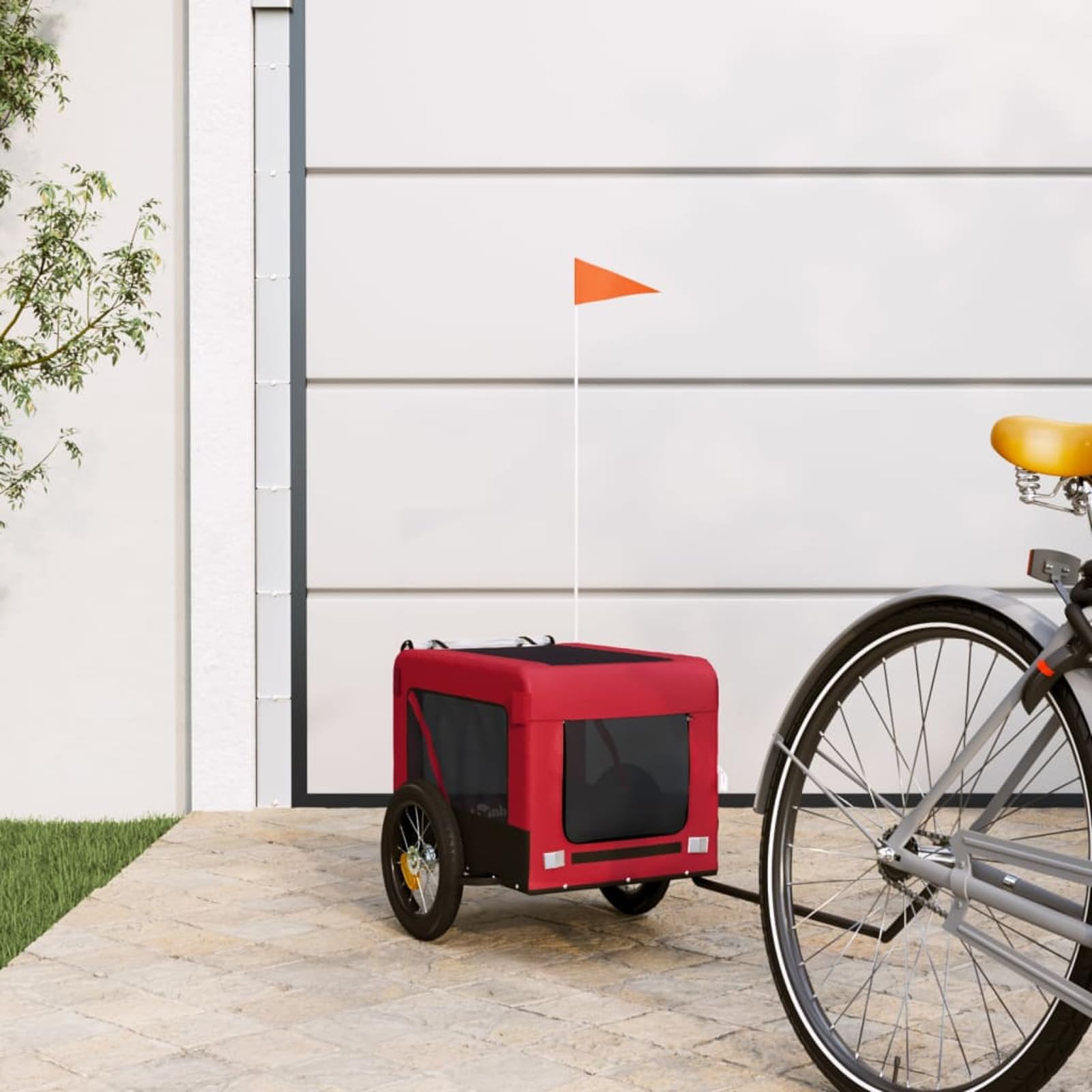 Vopese Pet Bike Trailer, Foldable Pet Pushchair with Oxford Fabric and Iron Frame, Type 1 for Dogs and Small Pets