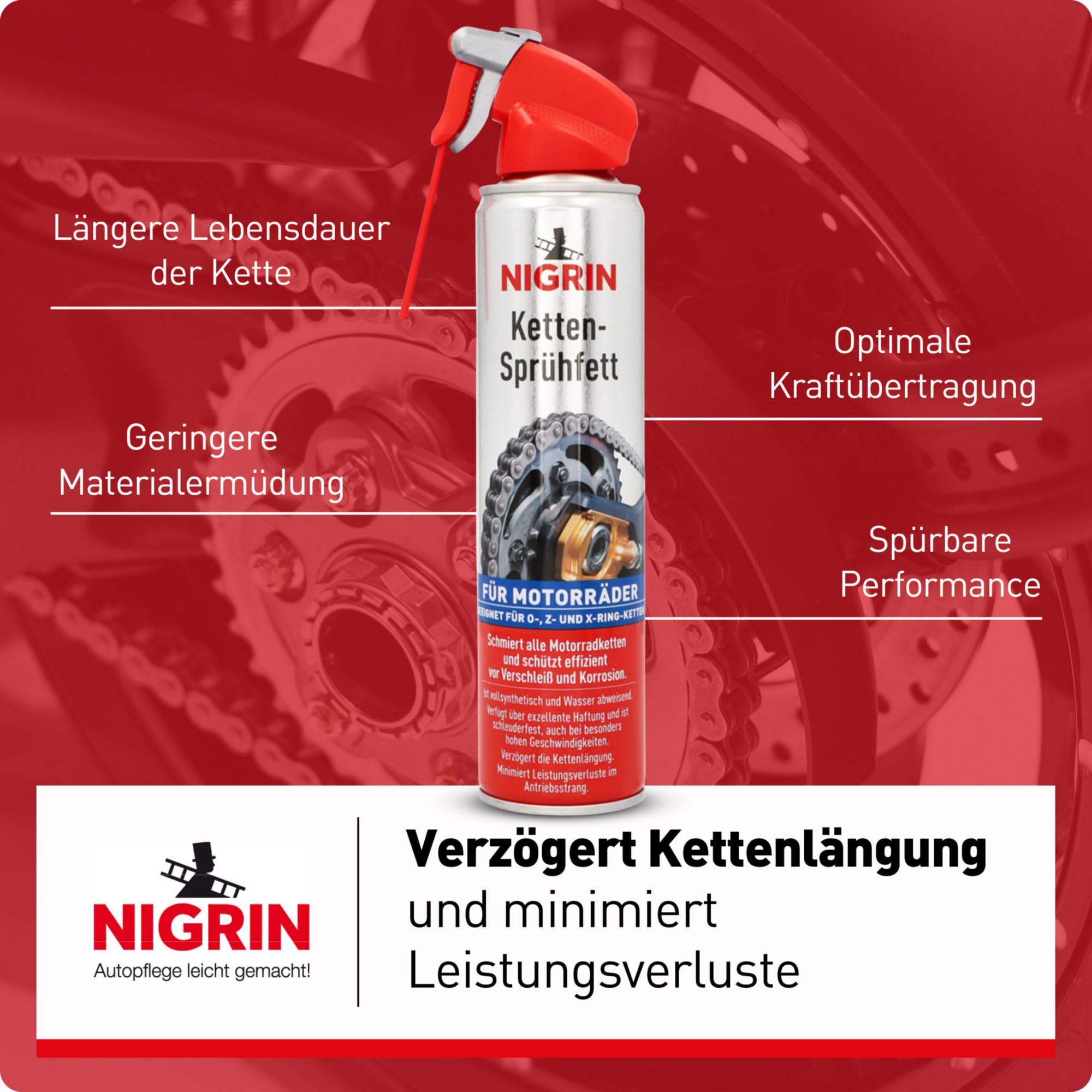 Nigrin 73888 Nigrin Grasso Spray per Le Catene, Sintetico, 400 ML