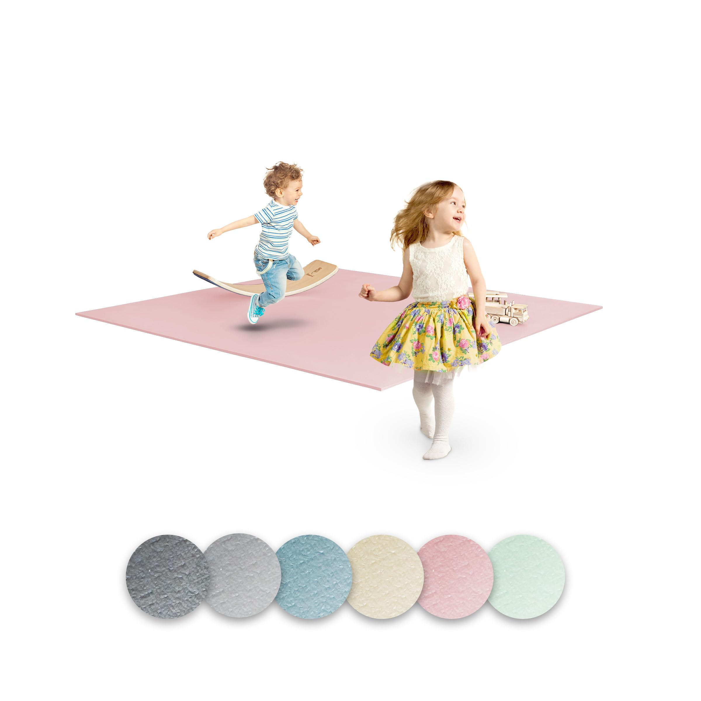 Ehrenkind® Krabbelmatte PRO | Extra dick und Soft | Made in Germany | Spielmatte Baby |Oeko-Tex 100 | Größe 180x180cm ROSÉ