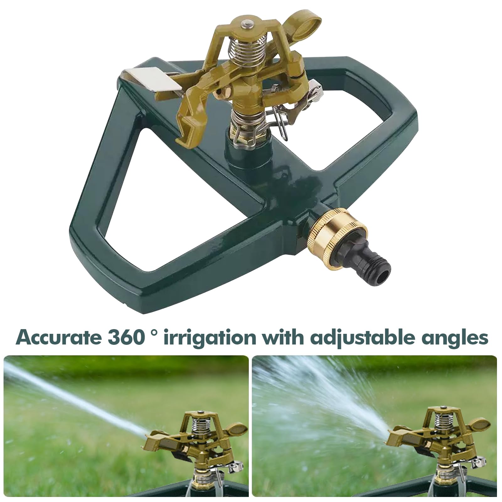 Arroseur de pelouse métal 360° automatique système irrigation robuste jardin serre