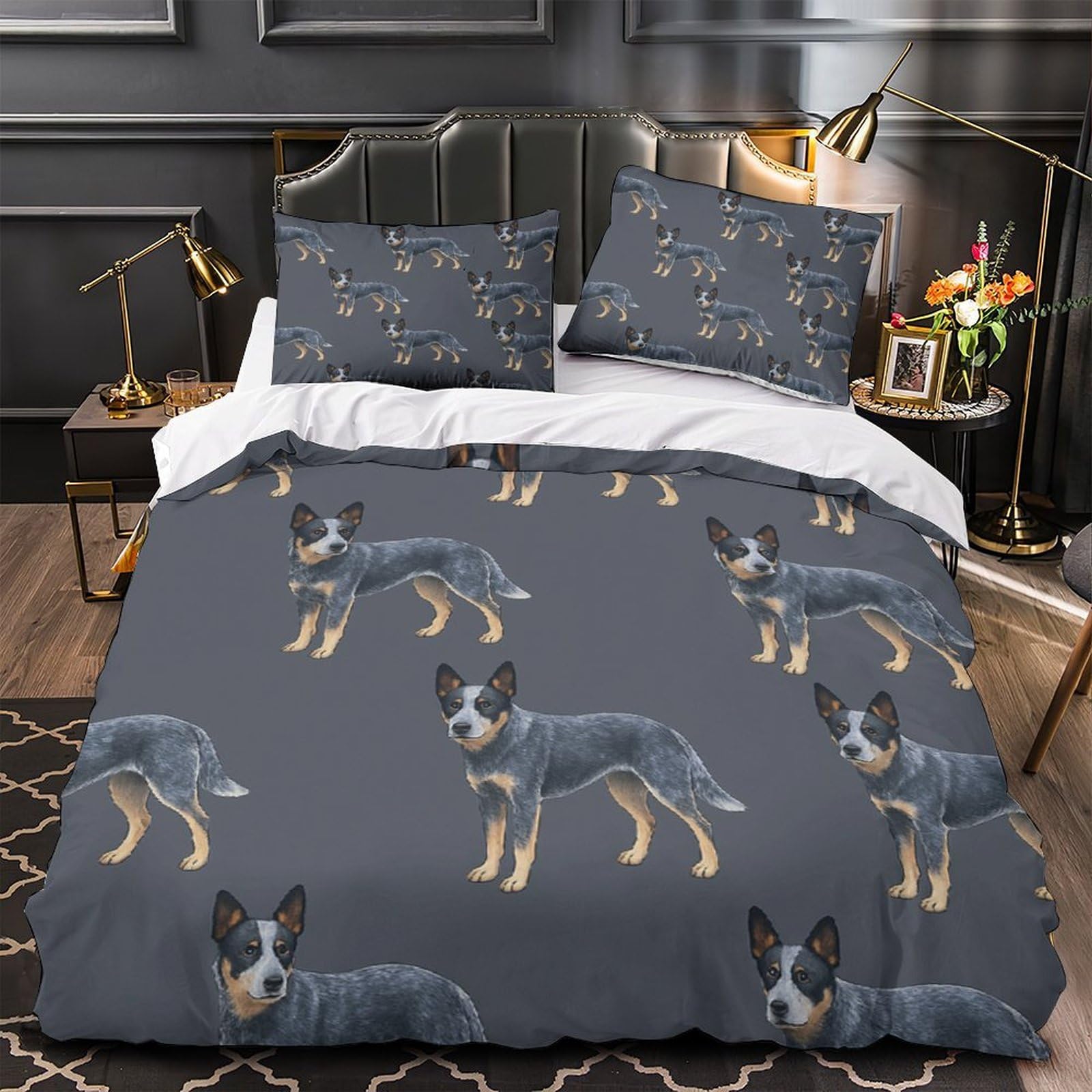 Parure de lit 135x200 Blue Heeler housse de couette microfibre 3D