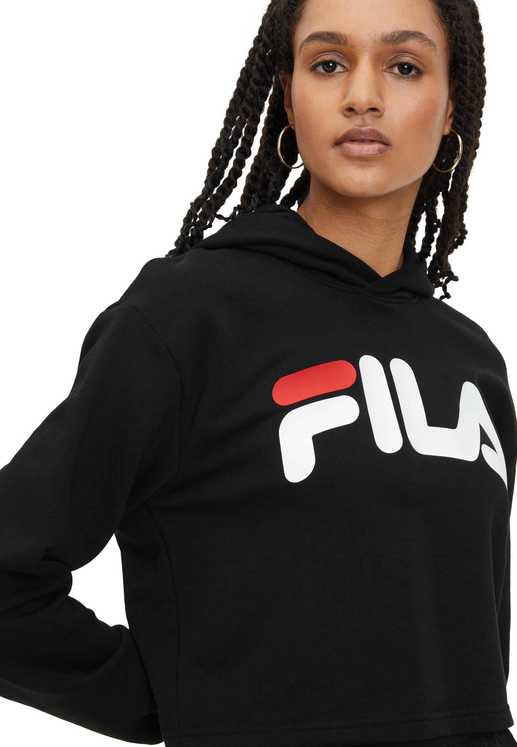 FILA Lafia Cropped Logo Hoody Sudadera con para Mujer