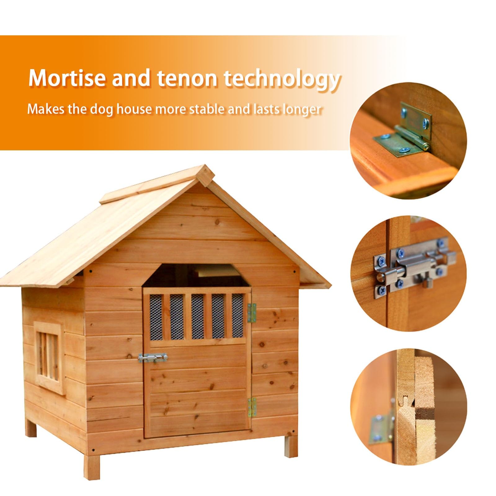 Hundehütte outdoor große hunde, hundezwinger outdoor, herausnehmbarer Boden, Erhöhter Sockel, hundehütte klein, hundehütte isoliert, hundehütte klein, mit Regenschutz/Baumwolle/Kissen(56x45x48c