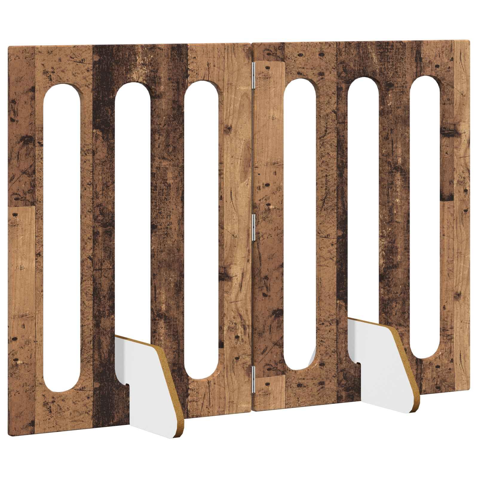 Valla plegable para mascotas de madera de roble, 2 paneles, 100,5 x 38 x 70 cm, sin taladrar, bisagras giratorias de 180°, para casa y casa, interior seguro para perros y cachorros