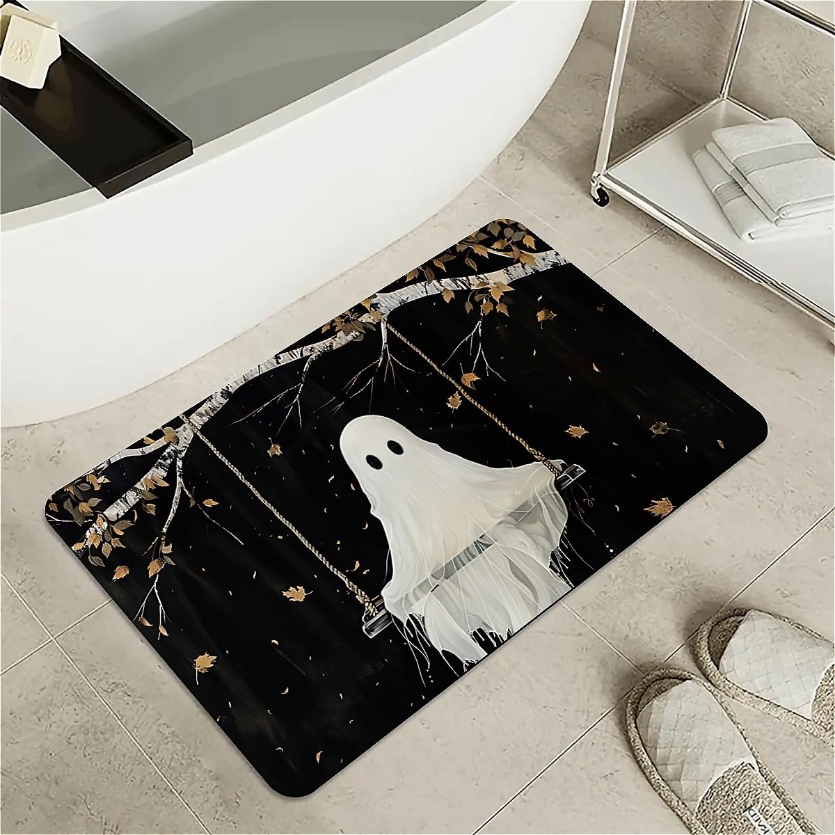 Alfombra de baño para ducha cocina con diseño floral y secado inmediato
